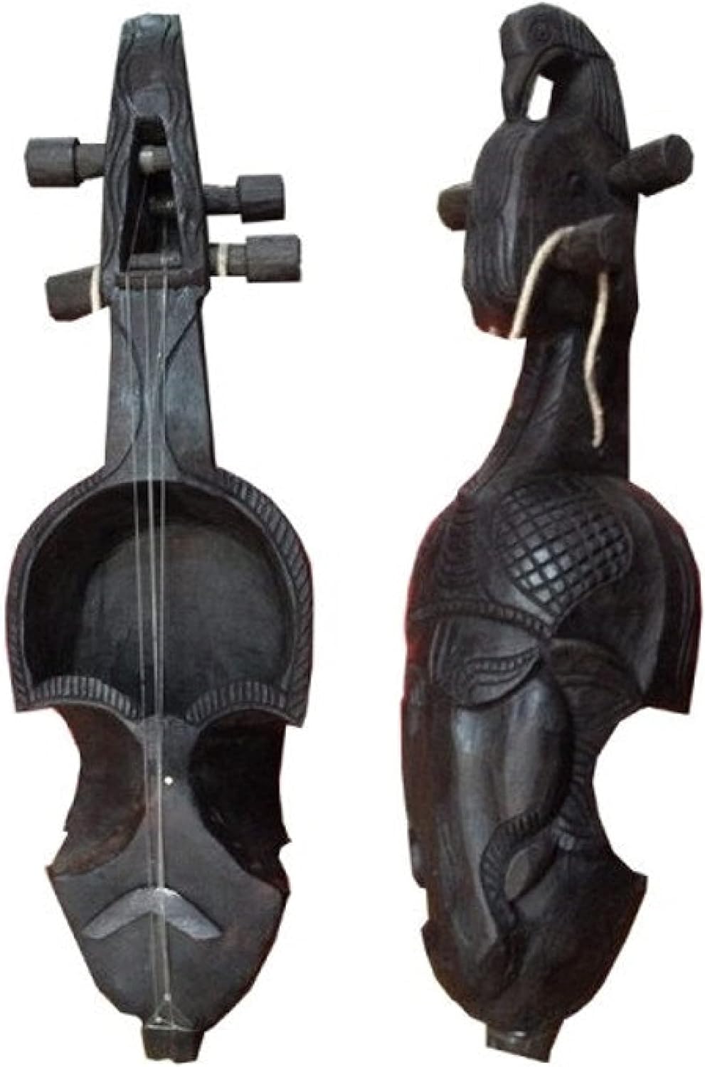 Sarangi Traditional Nepali Folk Musical Instrument Violin Gaine Single Wooden Sarangi Great for Decoration - Can Be Played By Professionals Only, Learn Music & Decorations I Handmade In Nepal