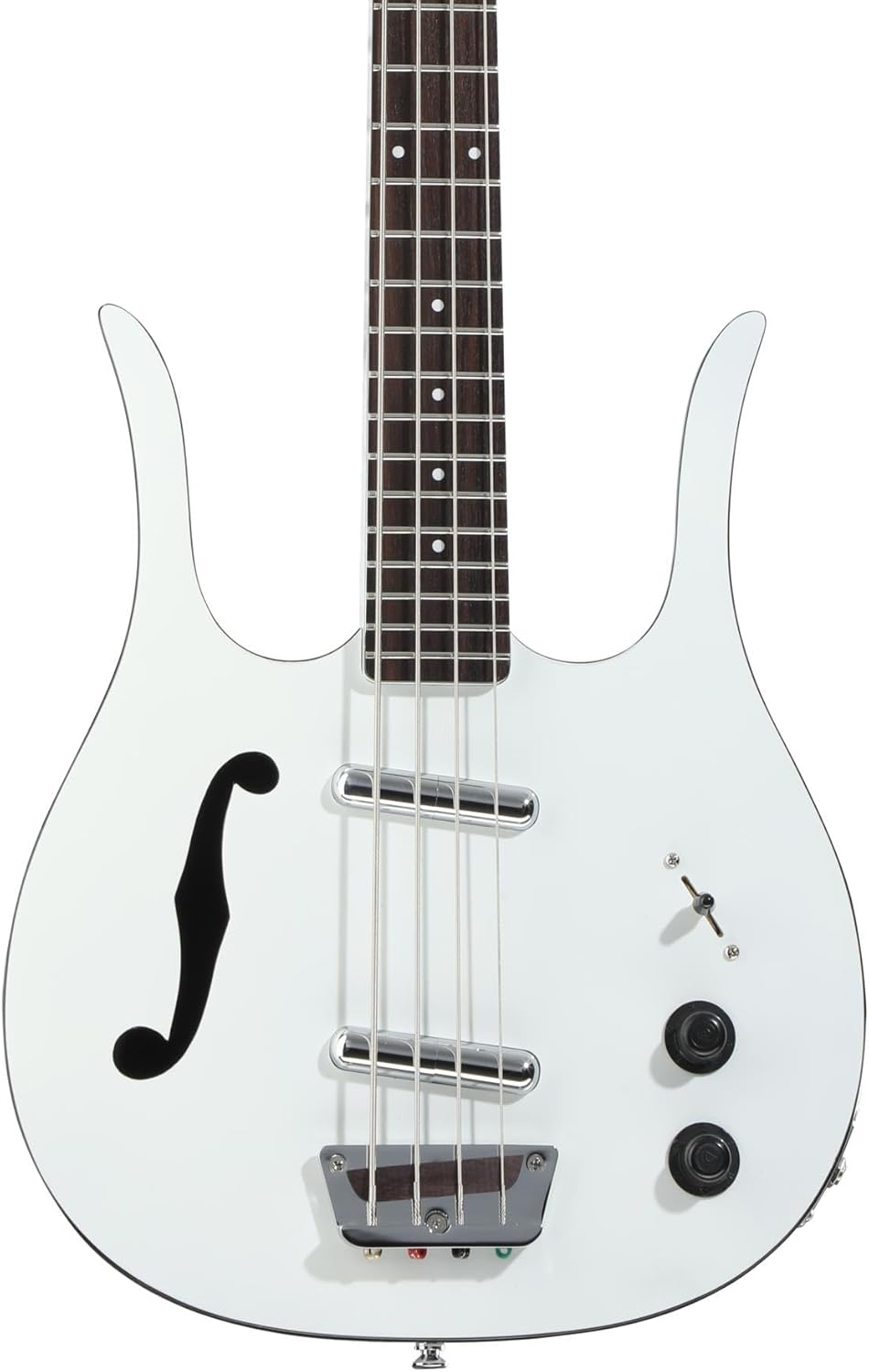 Danelectro Red Hot Longhorn Semi-hollowbody Bass Guitar - White