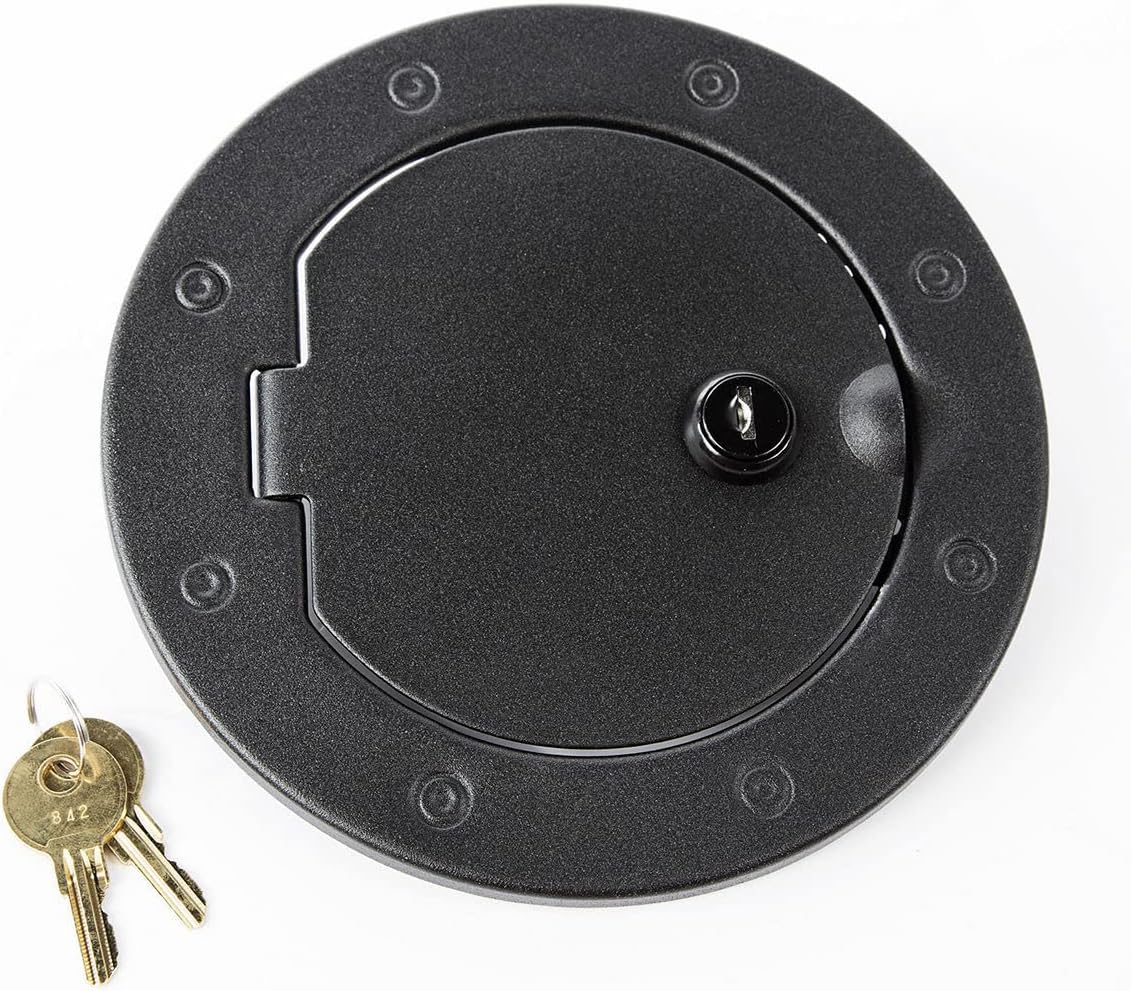 Rugged Ridge | Gas Cap Door, Locking, Textured Black | 11229.06 | Fits 2007-2018 Jeep Wrangler JK/JKU