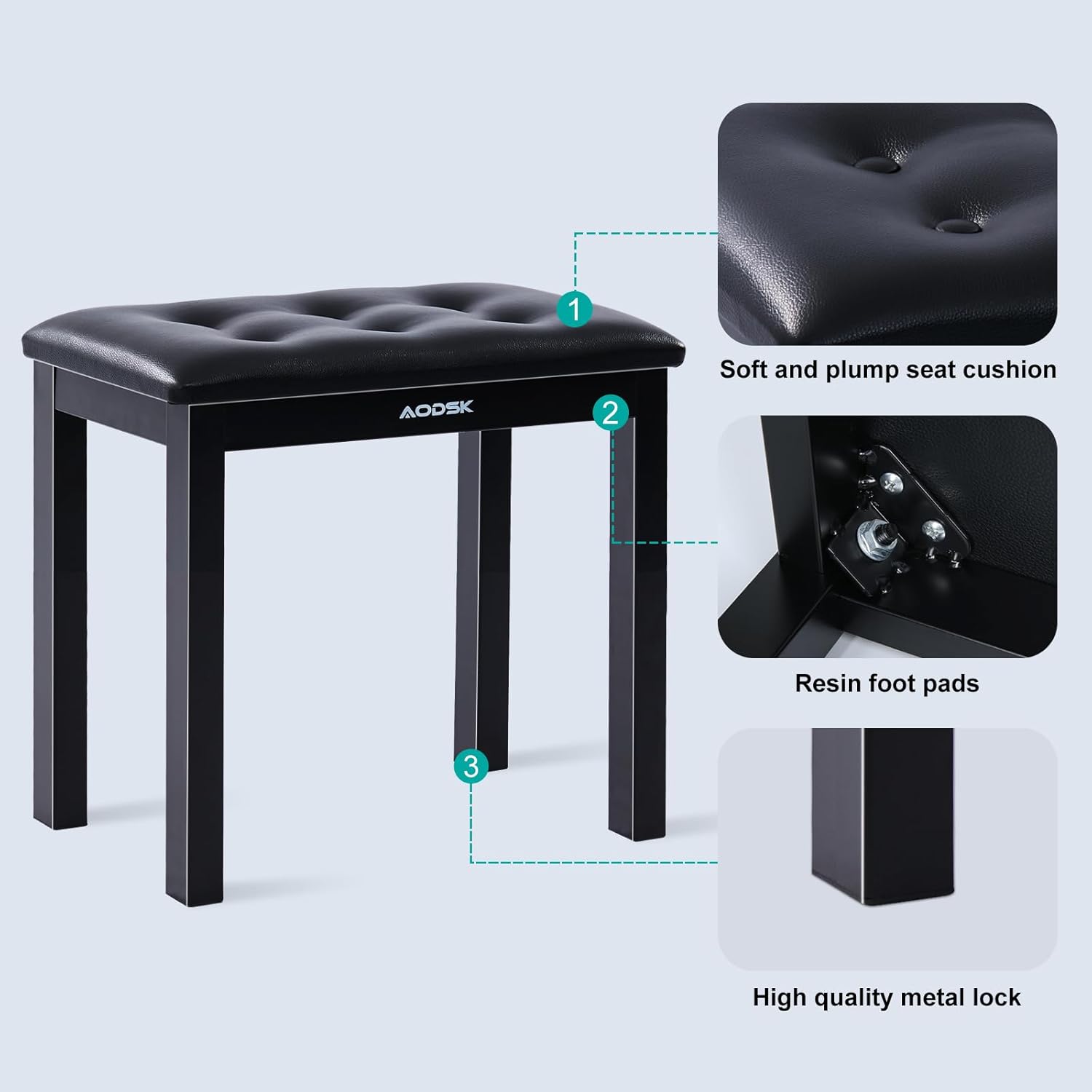 AODSK 88 Key Weighted Action Digital Piano,Grade Hammer Action Keyboard UPB-85+AODSK Iron Piano Bench UAP-10