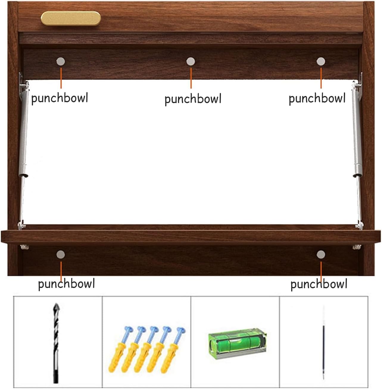 Folding Wall Desk, Wood Wall Mounted Desk, Fold Down Wall Mount Laptop Desk, Corner Floating Desk for Small Spaces(D,56cm/22in)