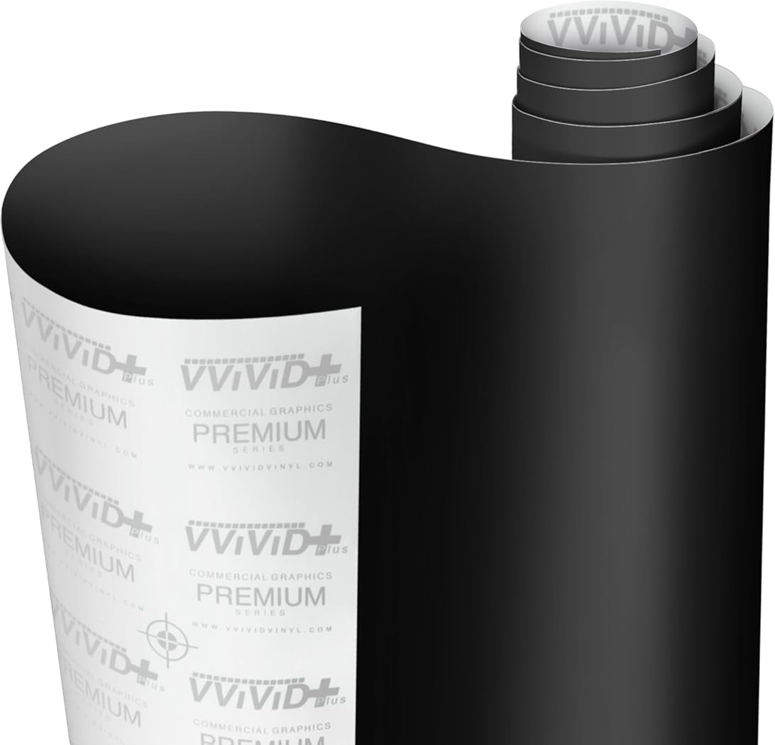 Black Matte 60 Inch x 15ft Car Wrap Vinyl Roll for Medium Sized Applications