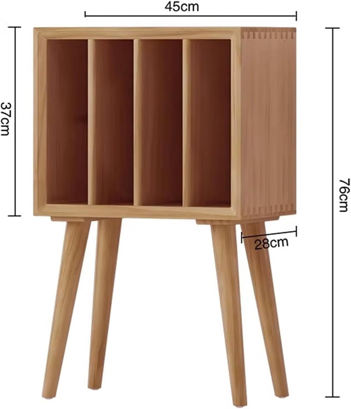 Record Storage Shelf Record Player Stand, Vinyl Record Storage Table Display Holder wth 4 Cabinets, Retro Pine Turntable Stand, Nightstand for Bedroom, Living Room, Office Record Holder Shelf (Color