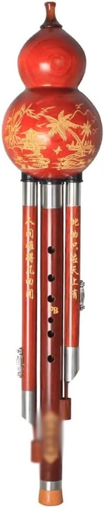 C Down B Key Hulusi Seven Hole Gourd Silk Playing Wind and Flute Instruments in The Choir Concert Hall Cucurbit Flute (Size : B-Flat)
