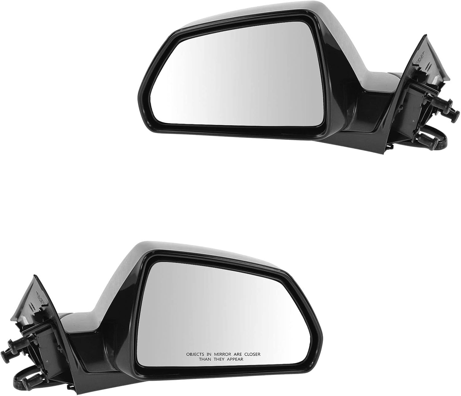 TRQ 2 Piece Driver and Passenger Side Mirror Assembly Set Electric Adjustment Heated No Memory Black Compatible with 2008-2014 Cadillac CTS GM1320403 GM1321403