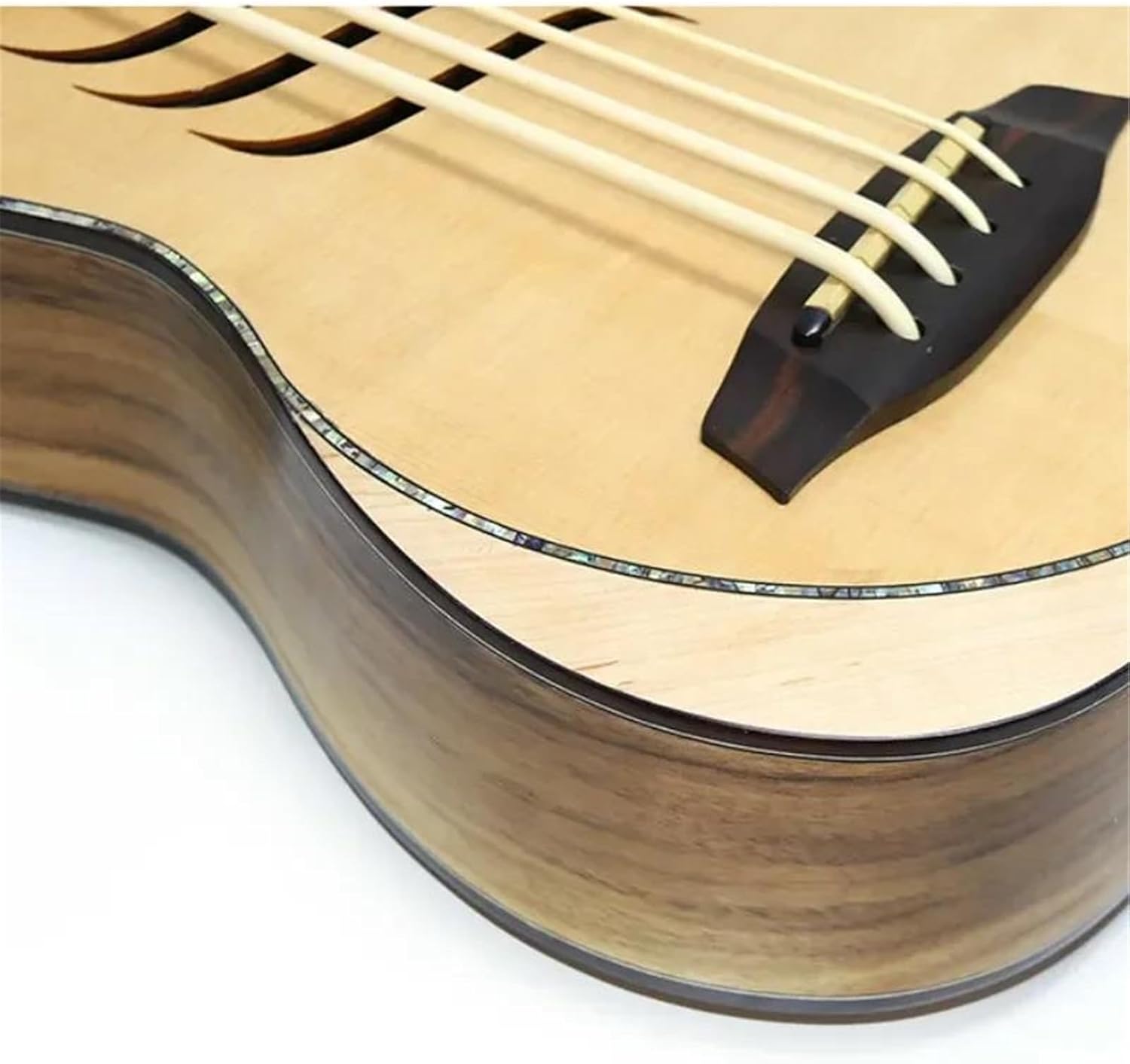 Adult Ukulele Acoustic Electric Solid Spruce Fretless Ukulele Bass 30 Inch Guitar 30 Inch 4 String Mini Electric Guitar Pickup