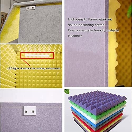 Desktop Soundproof Cover Microphone Isolation Booth Portable Soundproof Booth Sound Proof Foam Panels 80 * 80 * 80CM Desktop Soundproof Cover Vocal Recording Booth Sound Booth