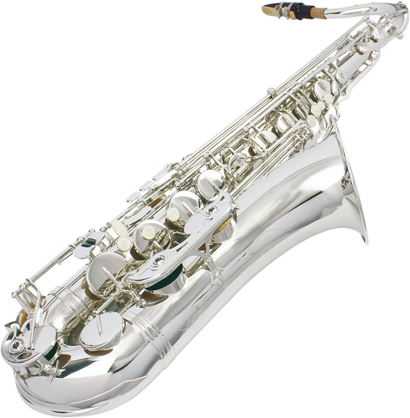 KESHUO Brass Bb Tenor Saxophone Sax Carved Pattern Shell Buttons Wind Instrument with Case Gloves Cleaning Cloth Belt Brush Brass Sax Beginners Kit