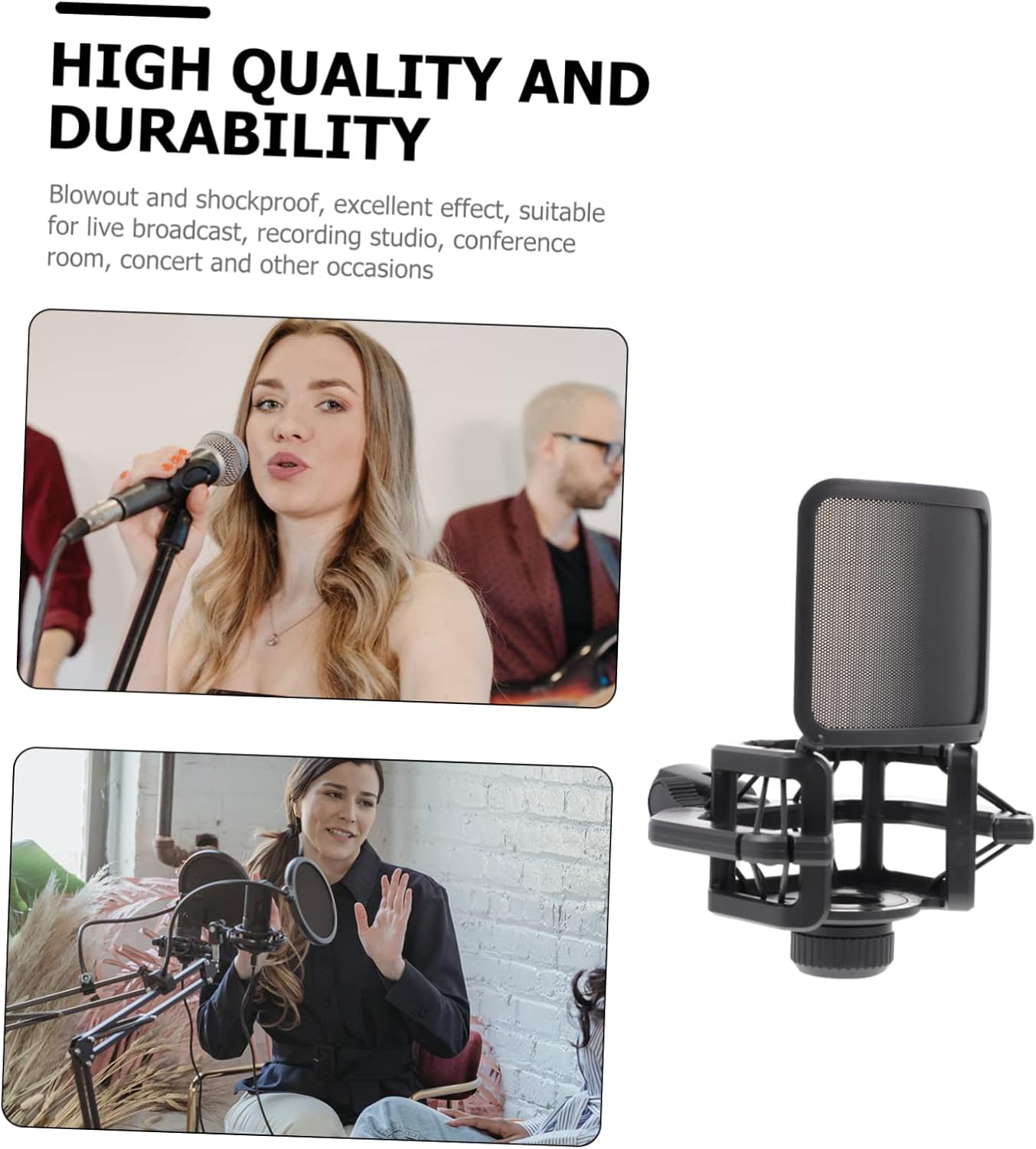 1pc Studio for Gaming Screen Mic Stable Support Condenser Quakeproof Laptop Streaming Portable Stand Desk Clip Desktop Abs Black with Base Rack Broadcast Universal Adjustable Stands