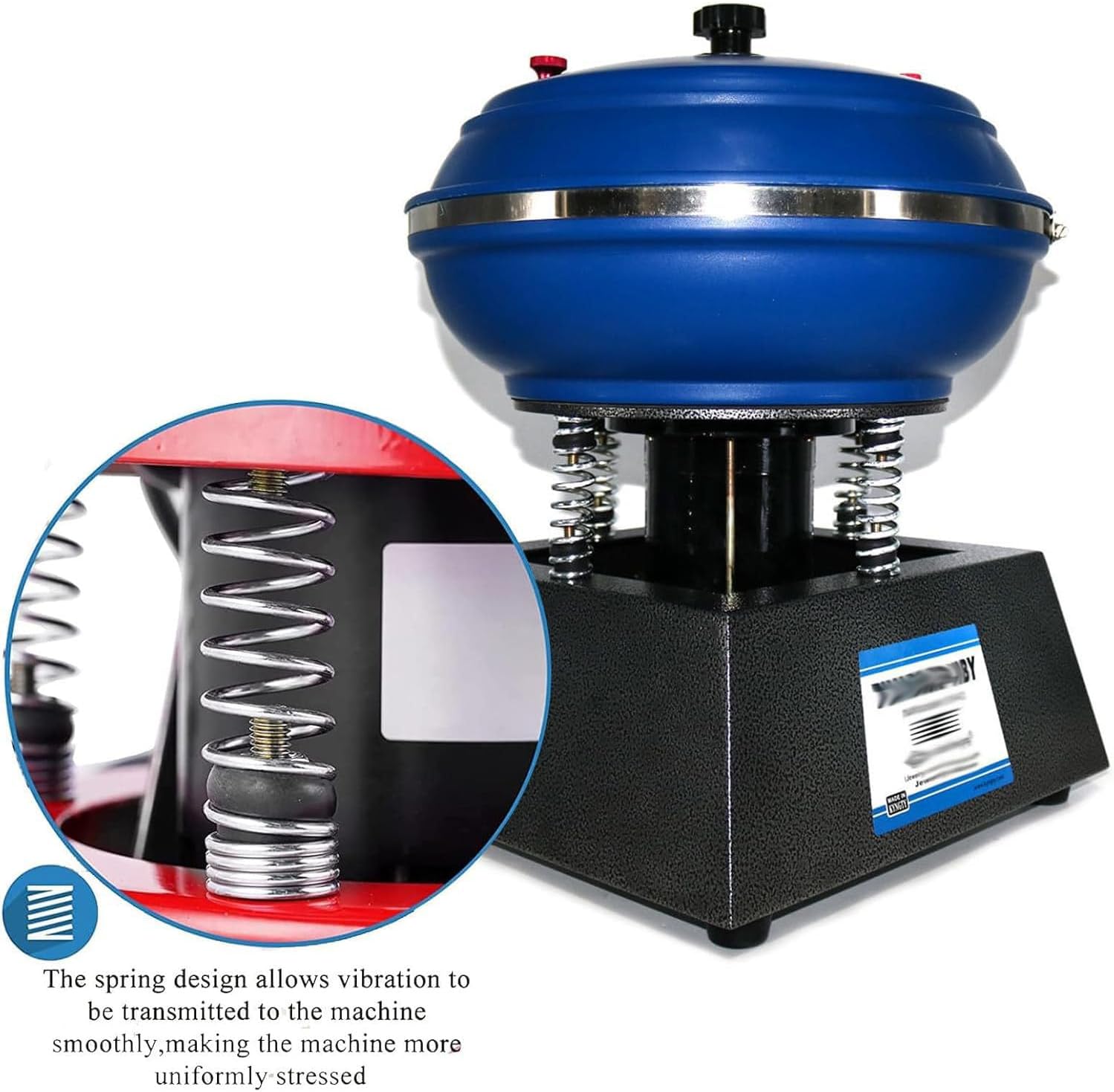 Polishing Machine, Vibrating Polishing Drum, Sleeve Polisher, Strong and Stable, High Load Capacity, Convenient Operation, for Grinding and Polishing Workpiece Surfaces, Jewelry Accessories,6.2L