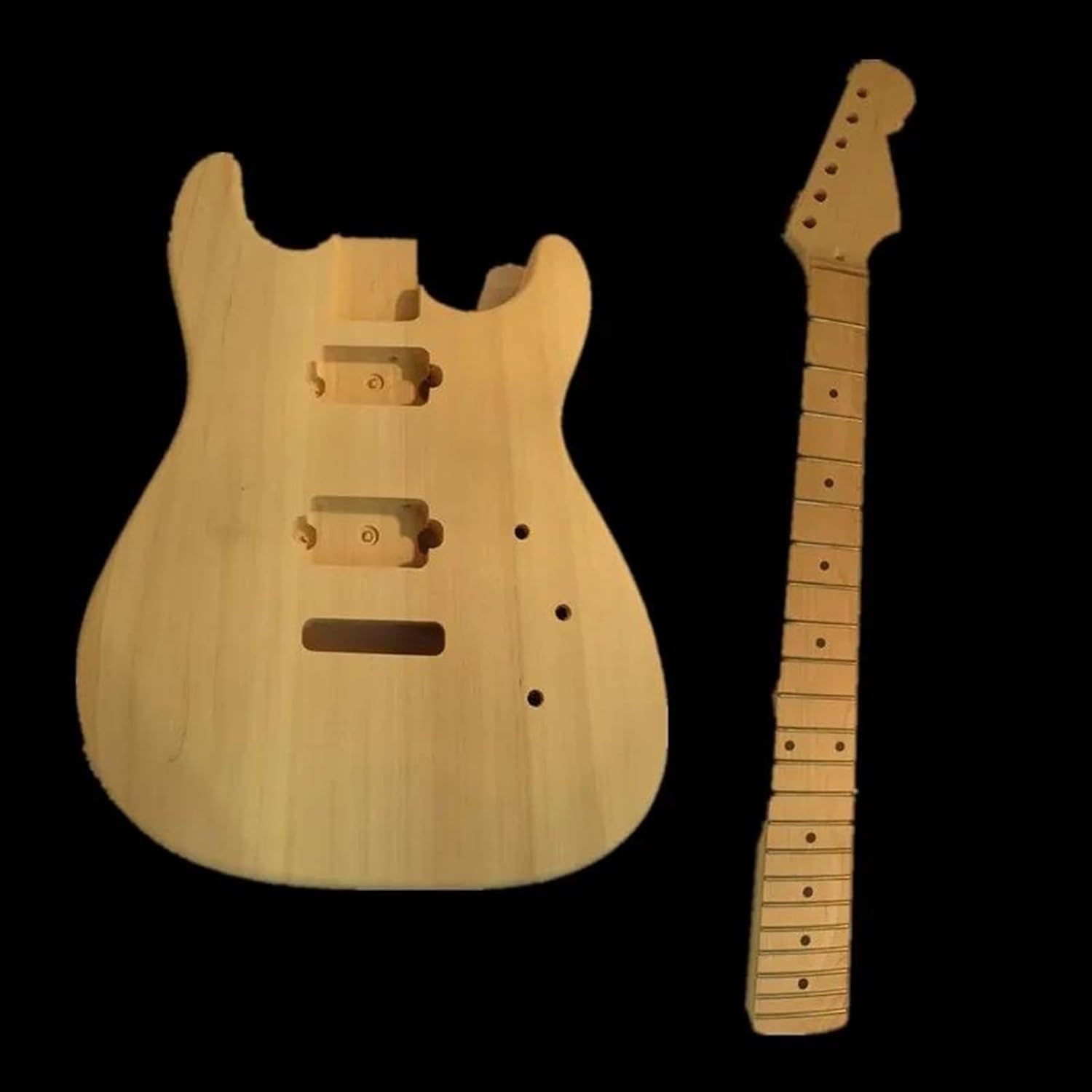 Guitar Body Guitar Replacement Parts Unfinished DIY Electric Guitar Including Guitar Neck And Guitar Body Set Had Been Polished Smoothly