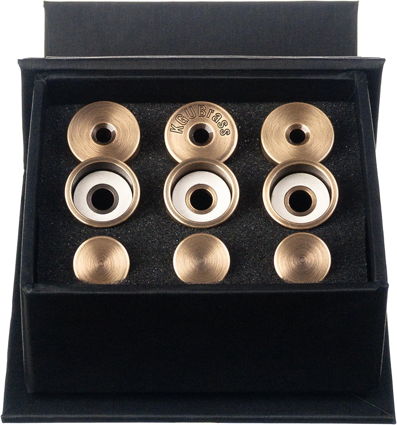 Trumpet Trim Kit for improving the sound. For all Yamaha & Stomvi trumpet. Custom made KGUBrass (HEAVY, Antique Bronze Lacquer)