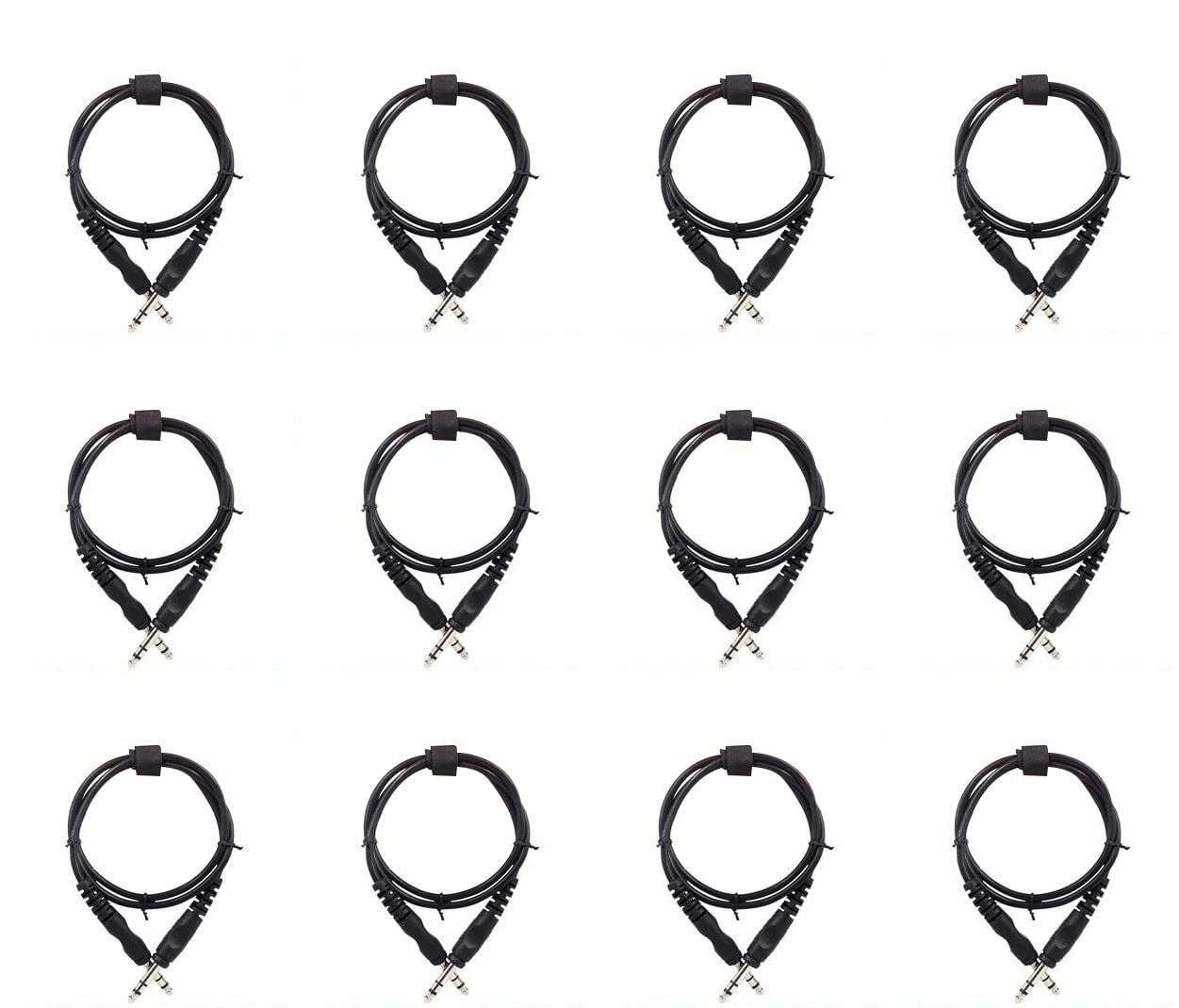 Rockville 12 RCTR103B Black 3' 1/4'' TRS to 1/4'' TRS Cable 100% Copper