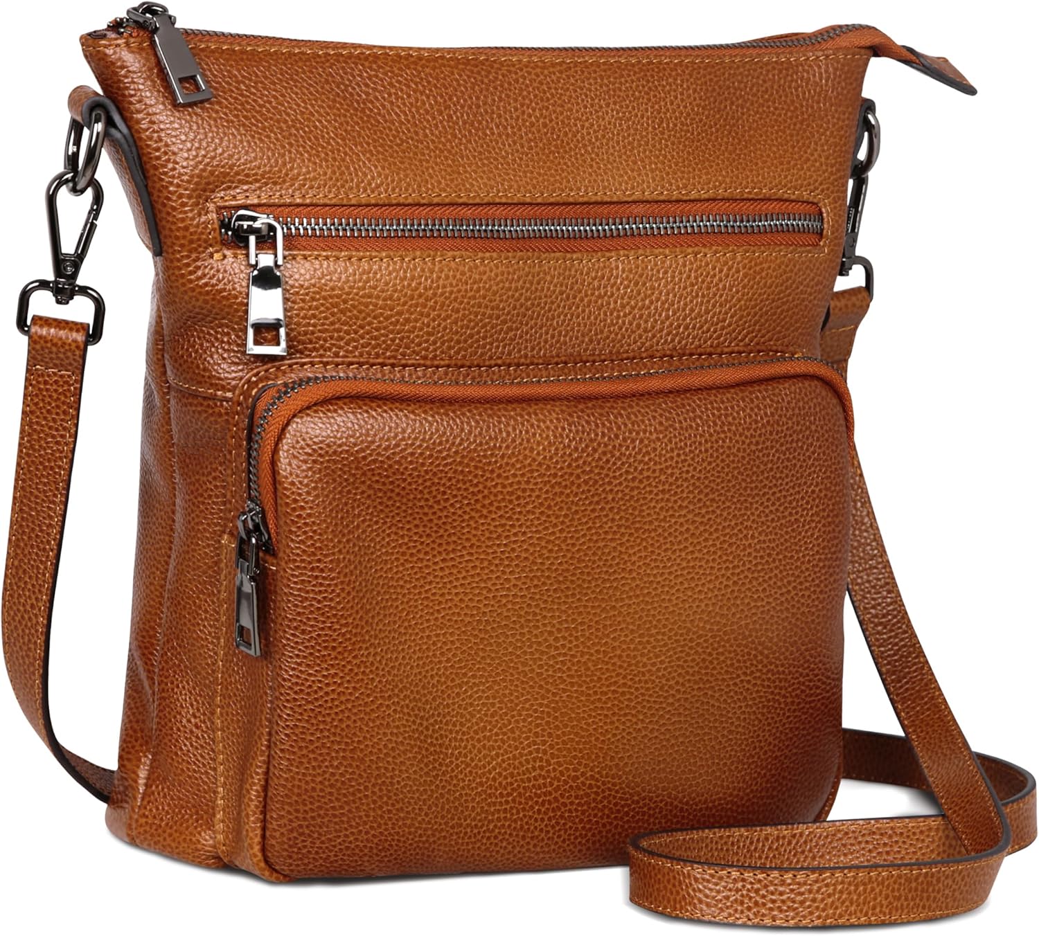 HESHE Crossbody Bags for Women Leather Handbags Designer Shoulder Purse with Pockets Satchel Purse Travel Bag