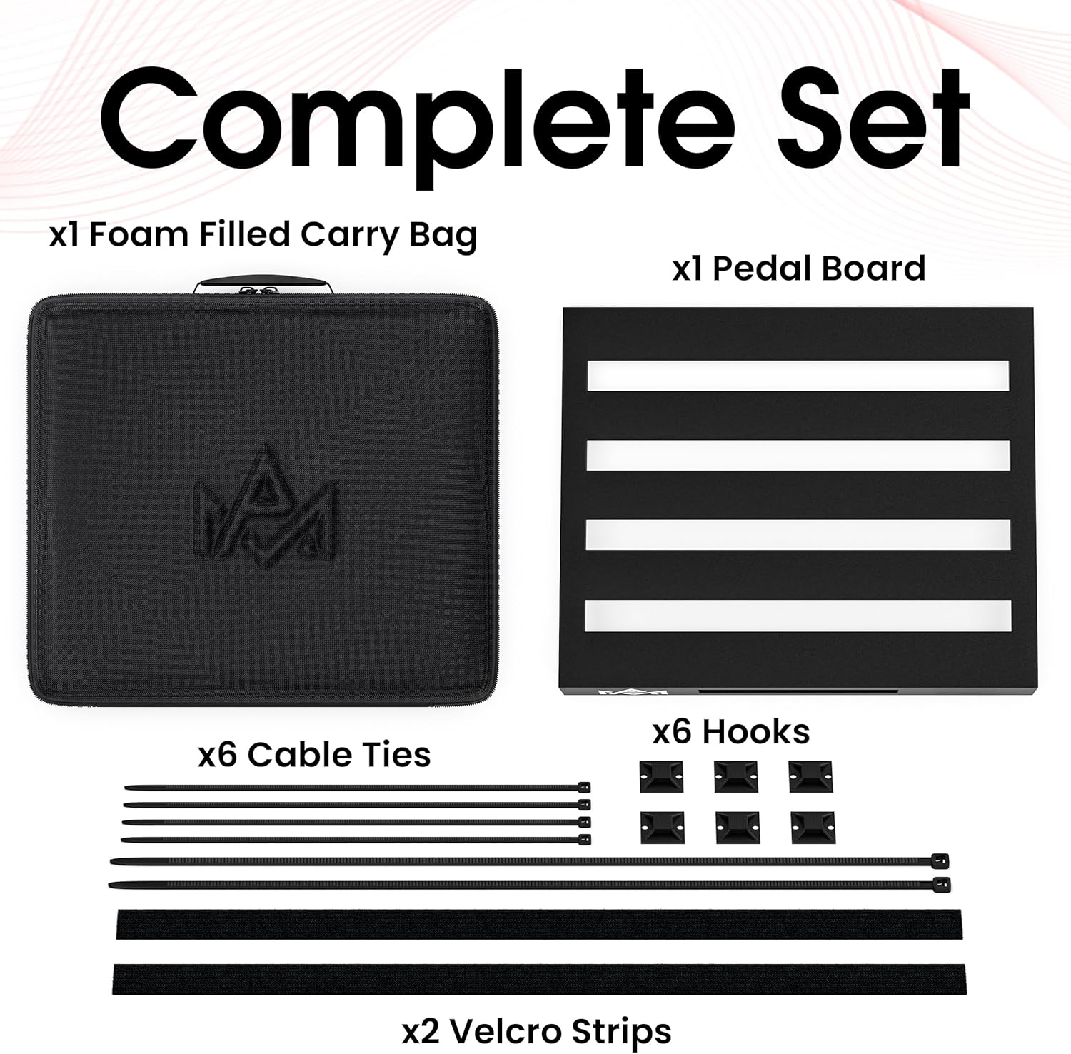 Guitar Pedal Board – Aluminum Alloy Guitar Pedalboard with Hook and Loop Strips, Lightweight Frame, Foam Padded Carry Bag Case, Holds Up to 12 Pedals (Large 18in x 14.6in)