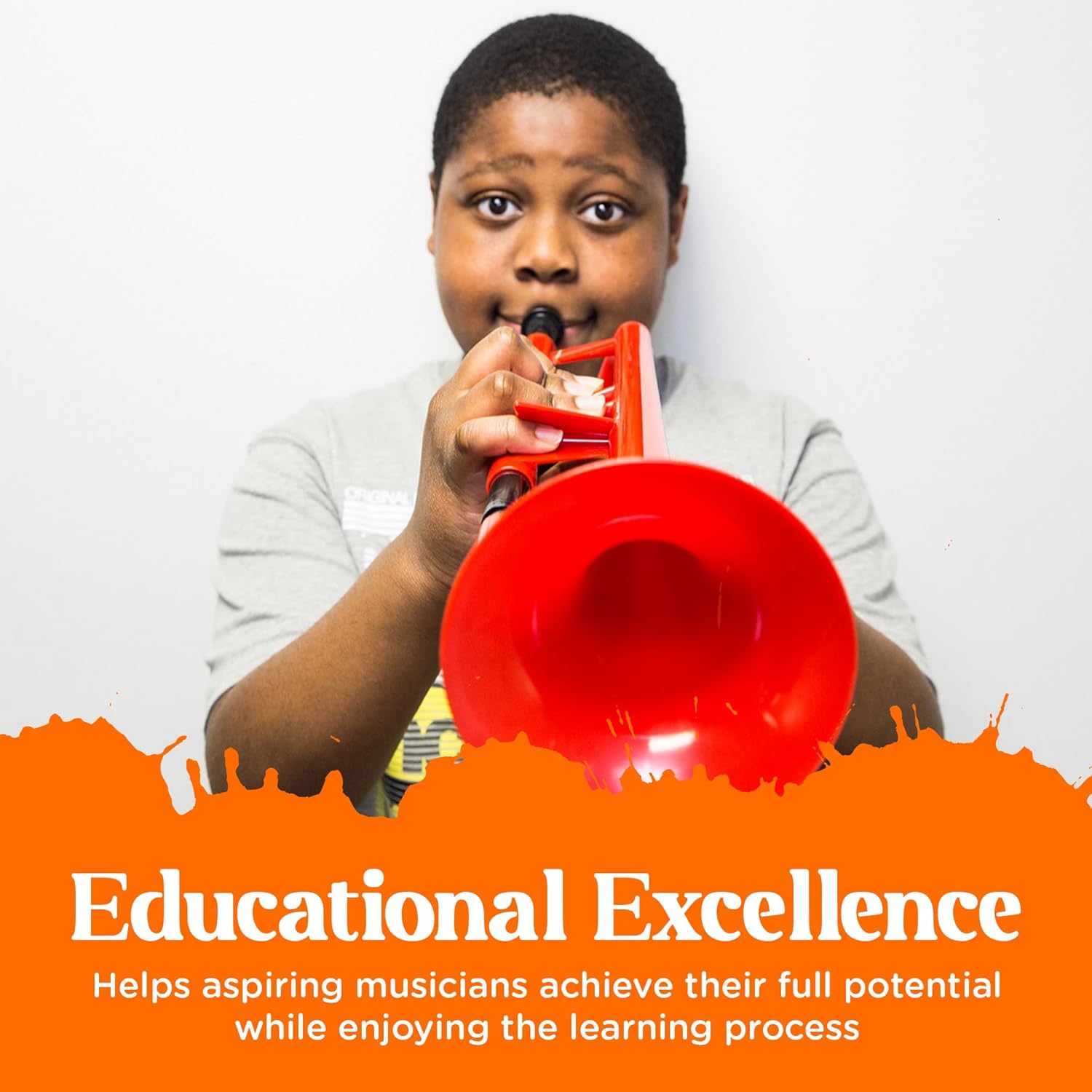 pTrumpet Bb Plastic Trumpet - Durable pInstruments Design with Ergonomic Grip - Includes 3C & 5C Mouthpieces and Carrying Bag - Authentic Sound for Students & Beginners - ABS Build - Green