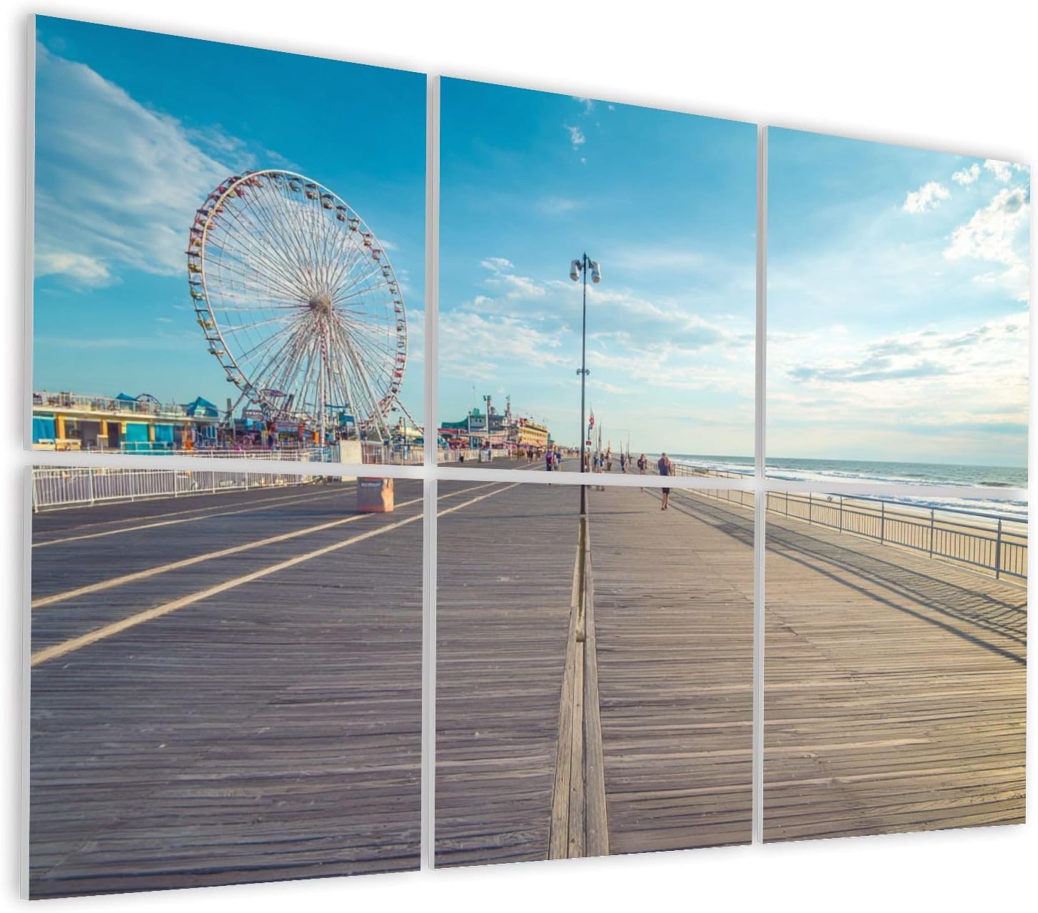 6 Pack Art Acoustic Panels Self Adhesive Ocean City New Jersey Beach Boardwalk Decorative Soundproof Wall Panels Sound Absorbing Panel 48