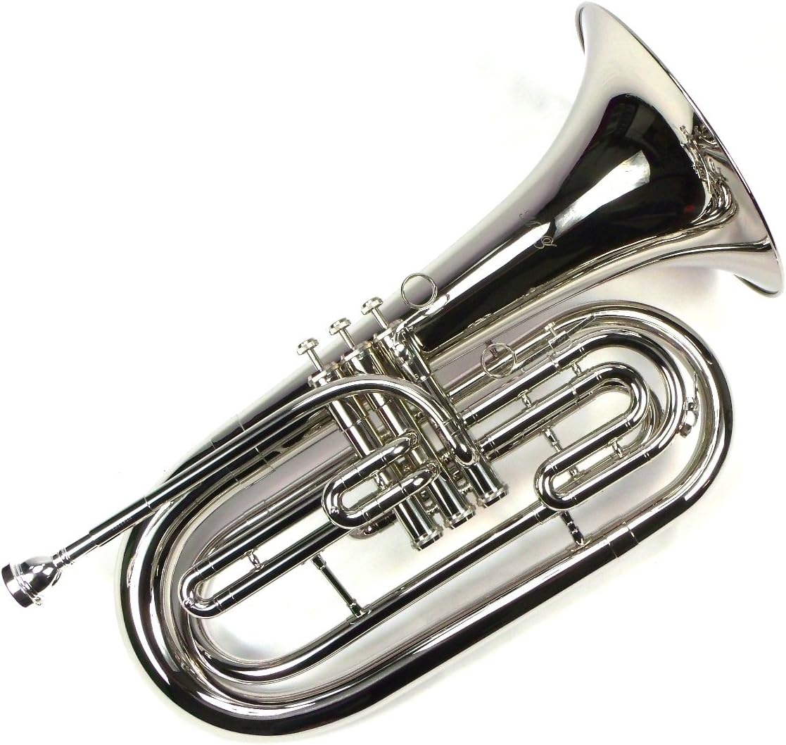 Advanced Monel Pistons Marching Baritone Key of Bb w/Case & Mouthpiece-Nickel Plated Finish