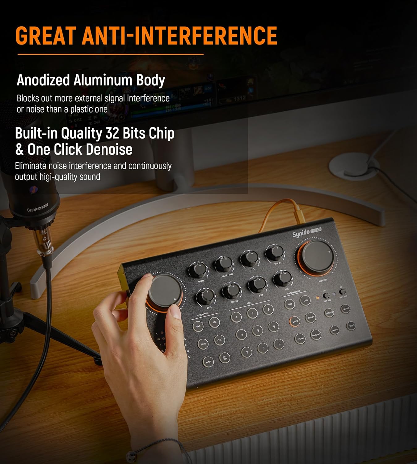 Podcast Equipment Sound Card, Audio Interface Mixer with Pro-preamp and USB C MIDI Keyboard Controller 25 Keys with 8 Backlit Drum Pads