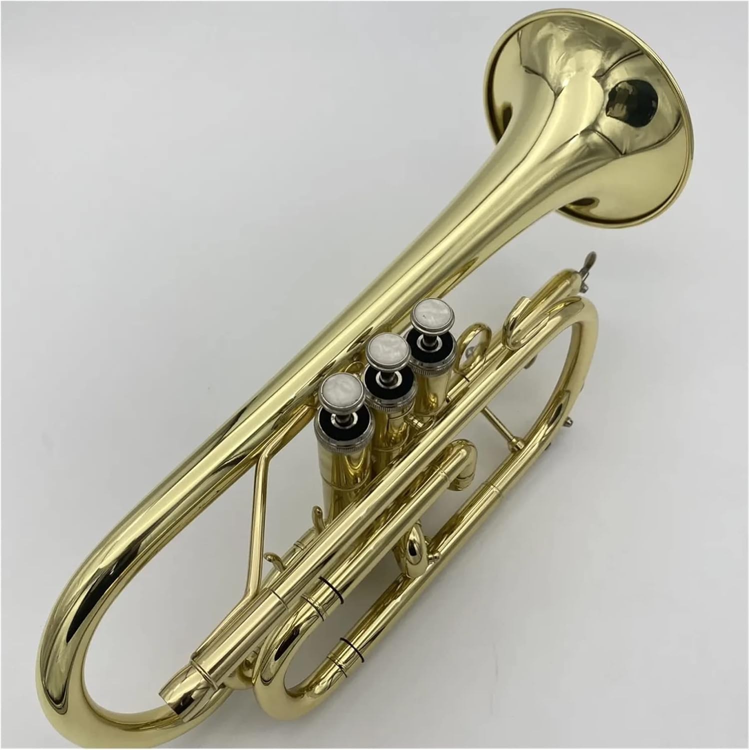 Golden B-Key Professional Cornet Imported Brass Gold-Plated Trumpet Horn Playing Instrument Beginner Trumpet