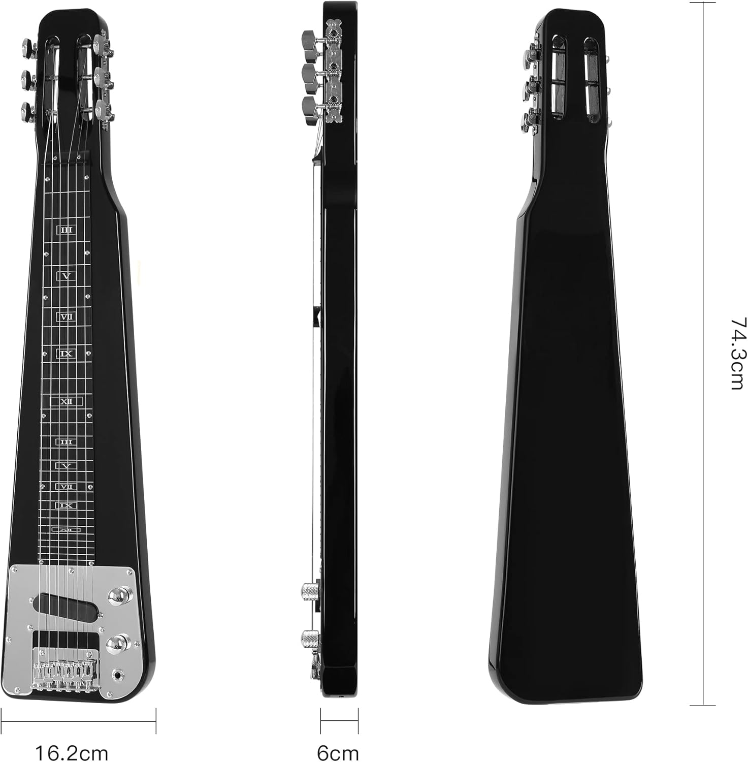 6 STRING BLACK ELECTRIC LAP STEEL GUITAR…