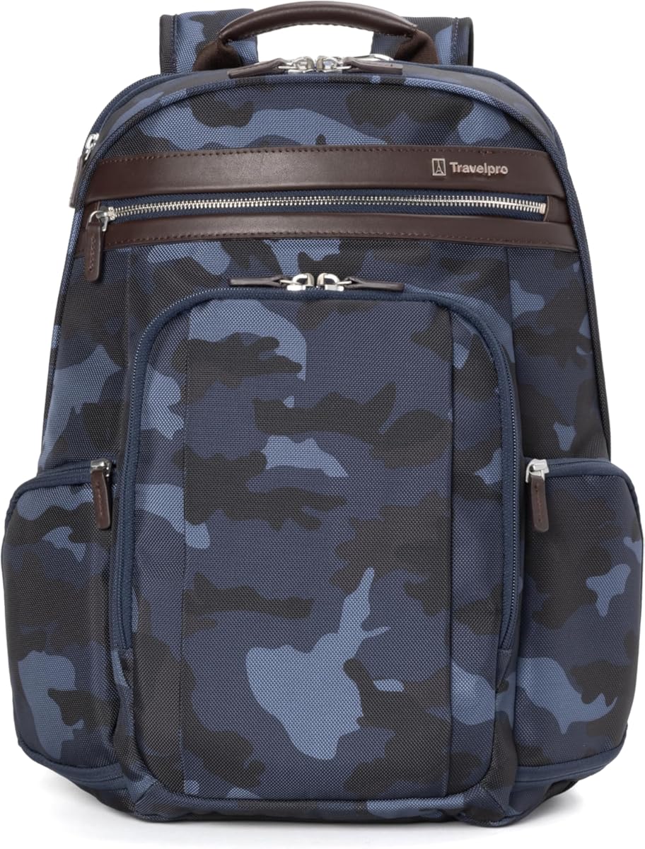 Travelpro Platinum Elite Business Laptop Travel Backpack, Fits up to 16 Inch Laptop, Water Resistant, Men and Women, Navy Camouflage