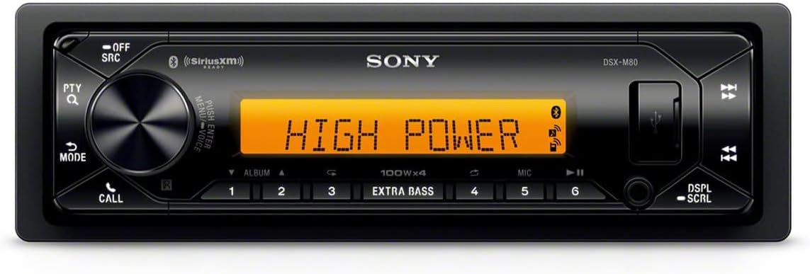 Sony DSX-M80 High Power 45W X 4 Rms Digital Media Receiver with Bluetooth and SiriusXM Ready