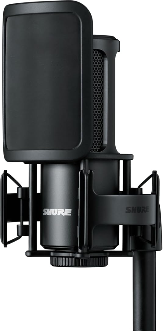 Shure SM4 Studio Recording Microphone Kit, XLR Home Studio Condenser Mic with Mix-Ready Audio - All-Metal Construction, Includes Detachable Magnetic Pop Filter & Shock Mount (SM4-K-KIT)