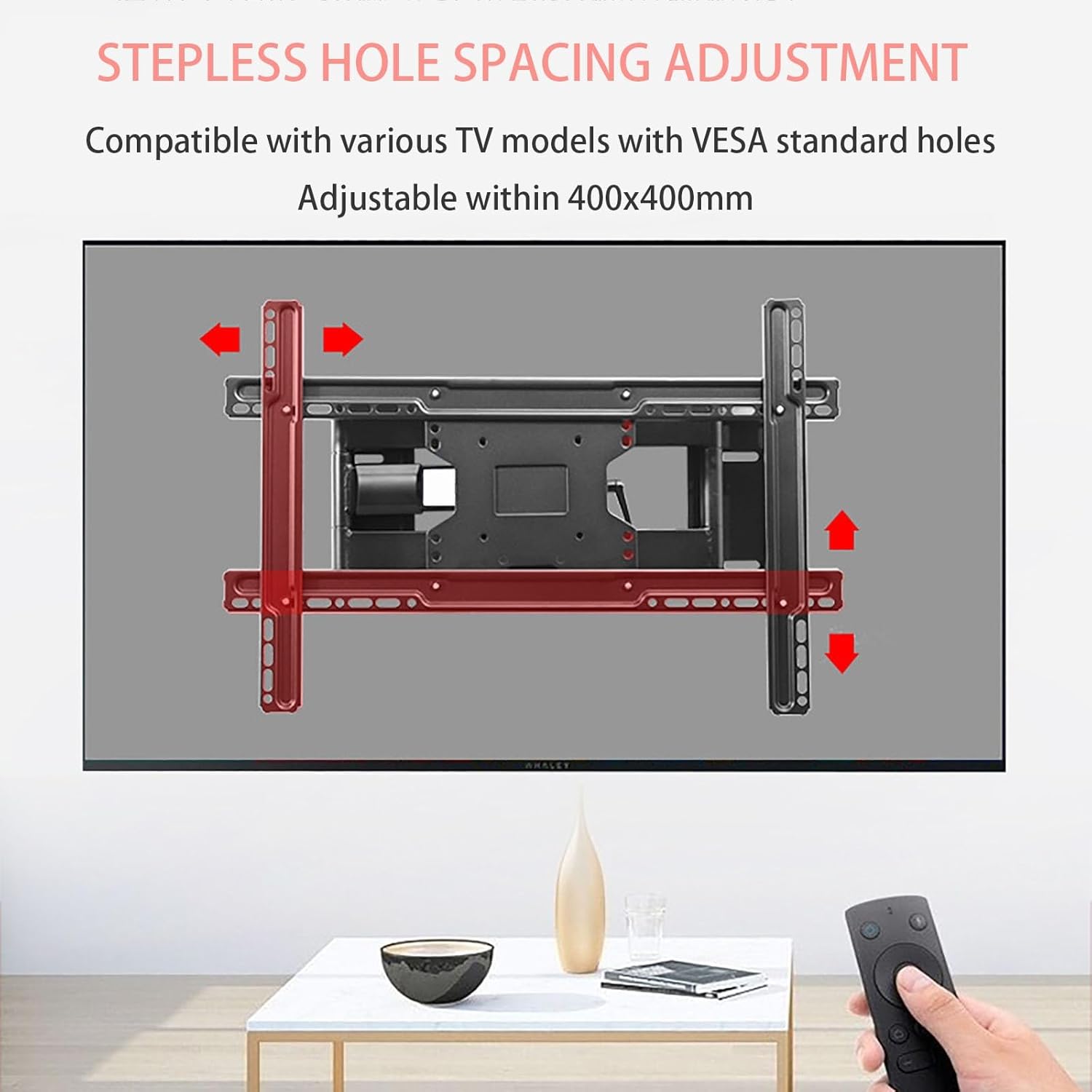 Long Arm TV Wall Mount for Most 42-70 Inch TV, 110-712mm Long Extension TV Mount Swivel and Tilt, Full Motion TV Mount Fits Max VESA 600x400mm, 70kg