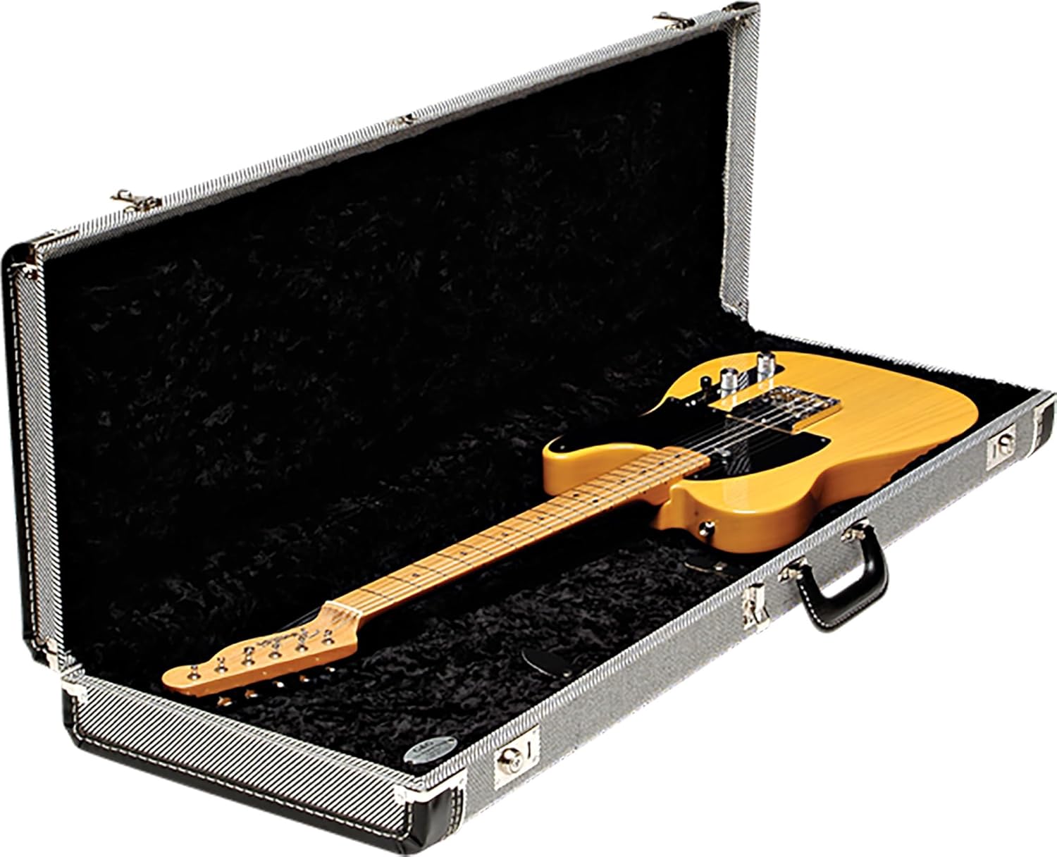 Fender Jim Root Telecaster - Flat White Bundle with Deluxe Black Tweed Hard Case, Cable, Strap and Guitar Cleaning Kit