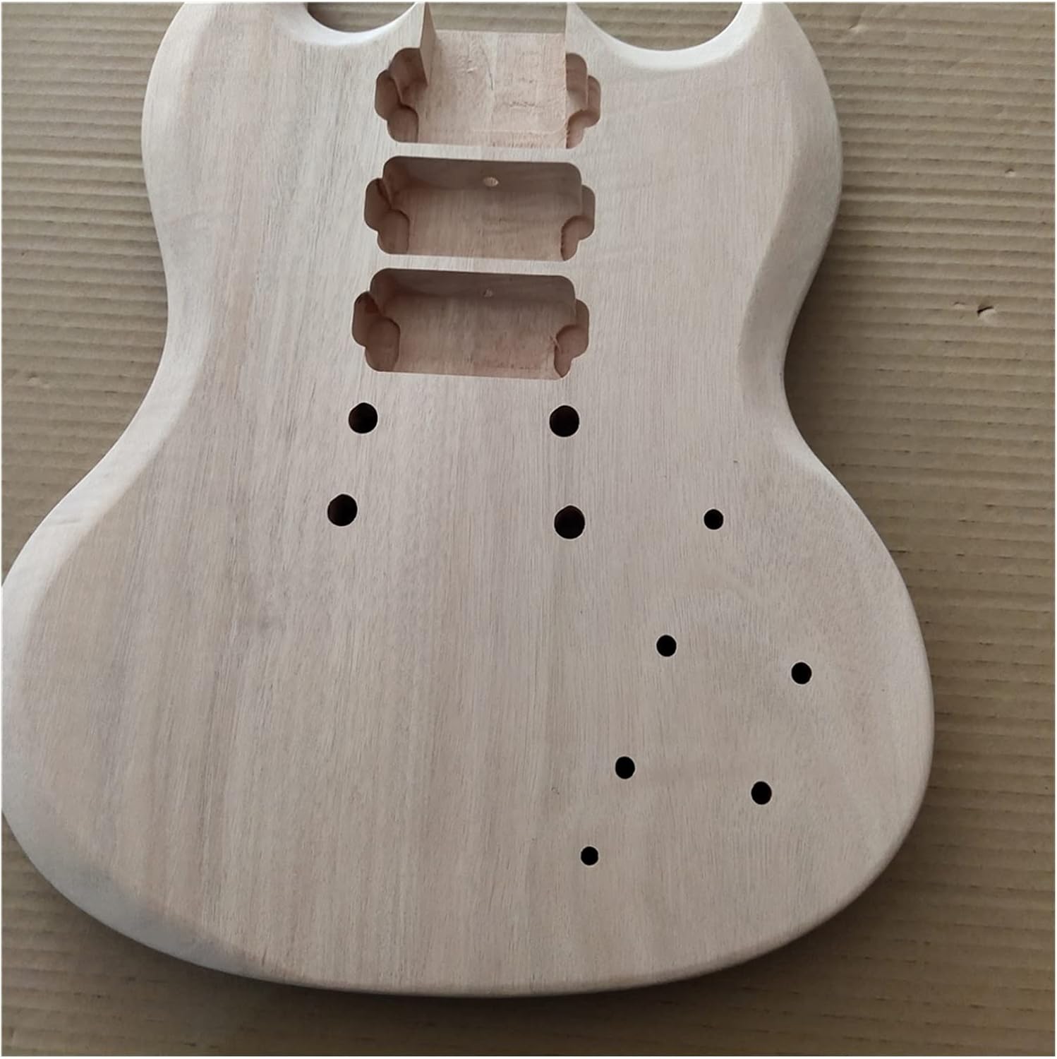 TSTS Unfinished DIY Electric Body for SG Style Guitar Mahogany Guitar DIY Accessory