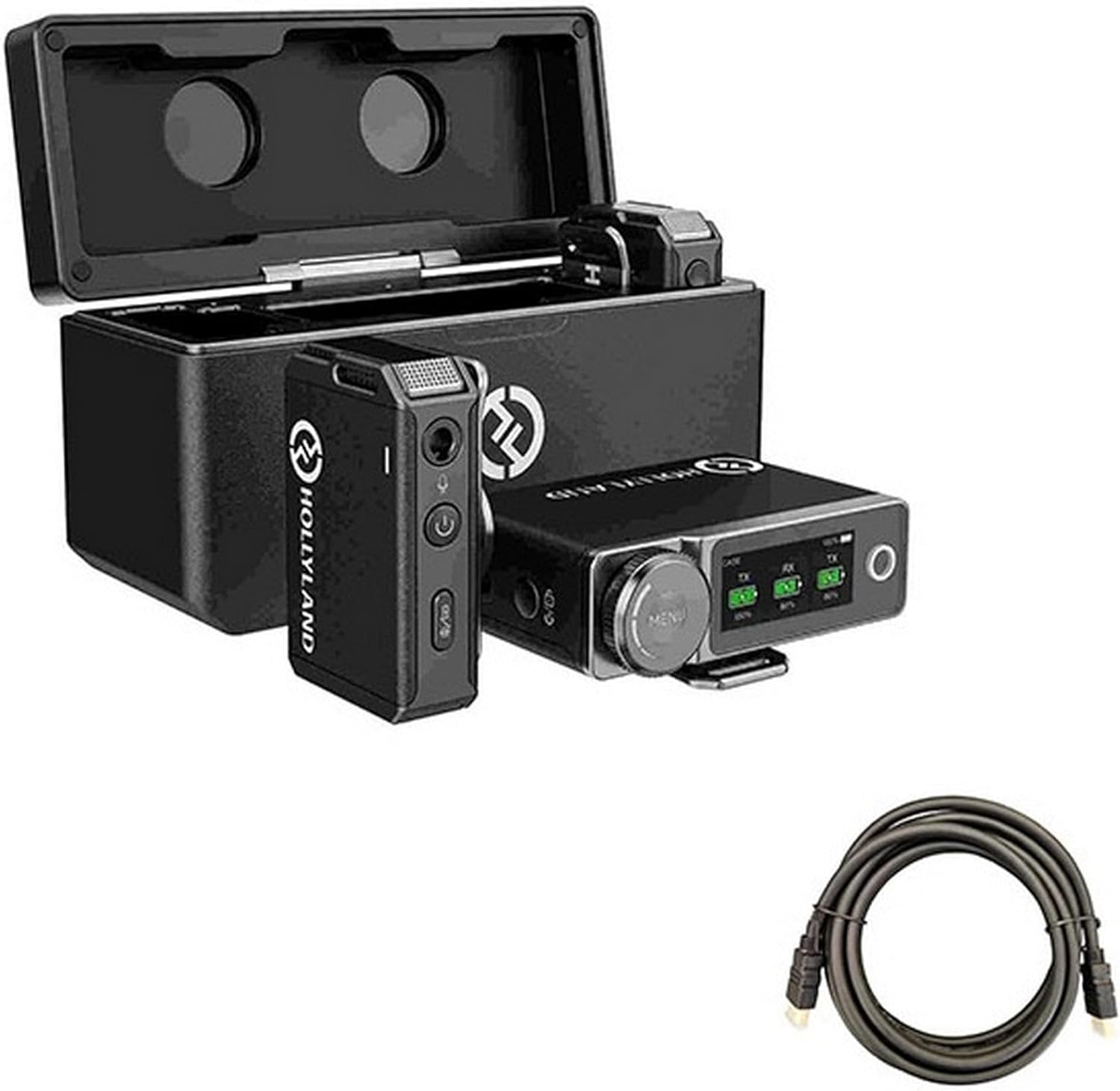 Hollyland Lark MAX Duo Wireless Microphone System with Mustang AV HS-101 HDMI Cable