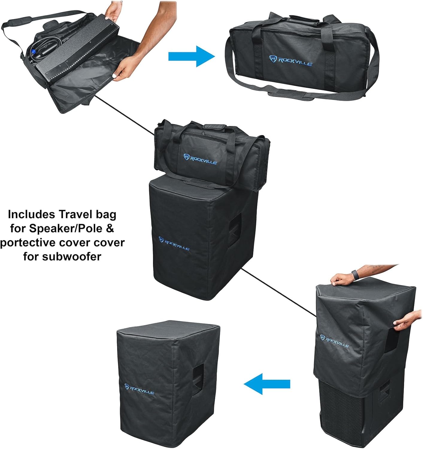 Rockville TITAN COLUMN 12 Powered Array System, 12