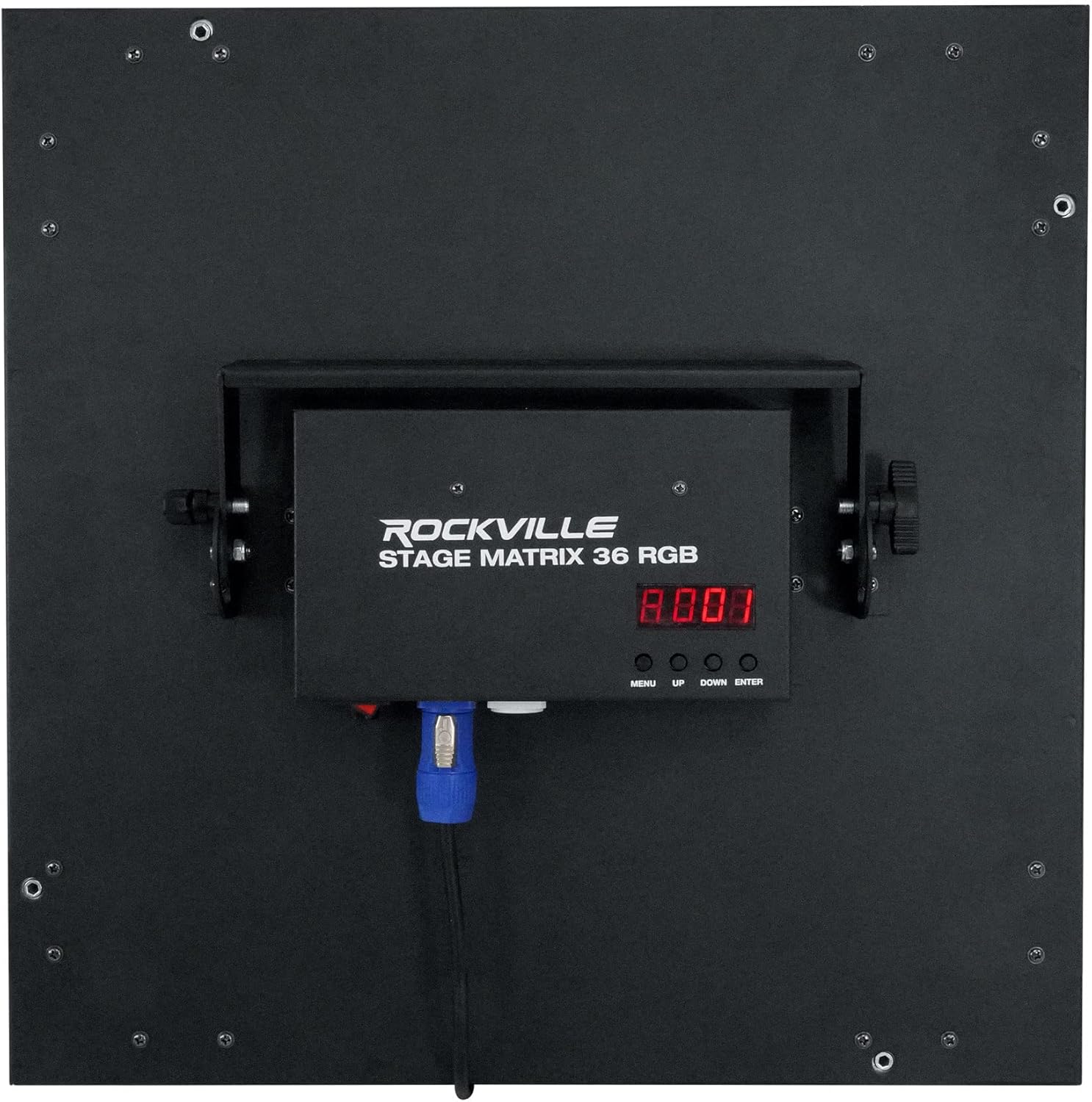 Rockville Stage Matrix 36 Bundle: (2) RGB 6x6 Tri-Colored Matrix Blinder Lights for DJ, Stage, and Band, ROCKFORCE 192-Channel DMX Lighting Controller, 3-Items
