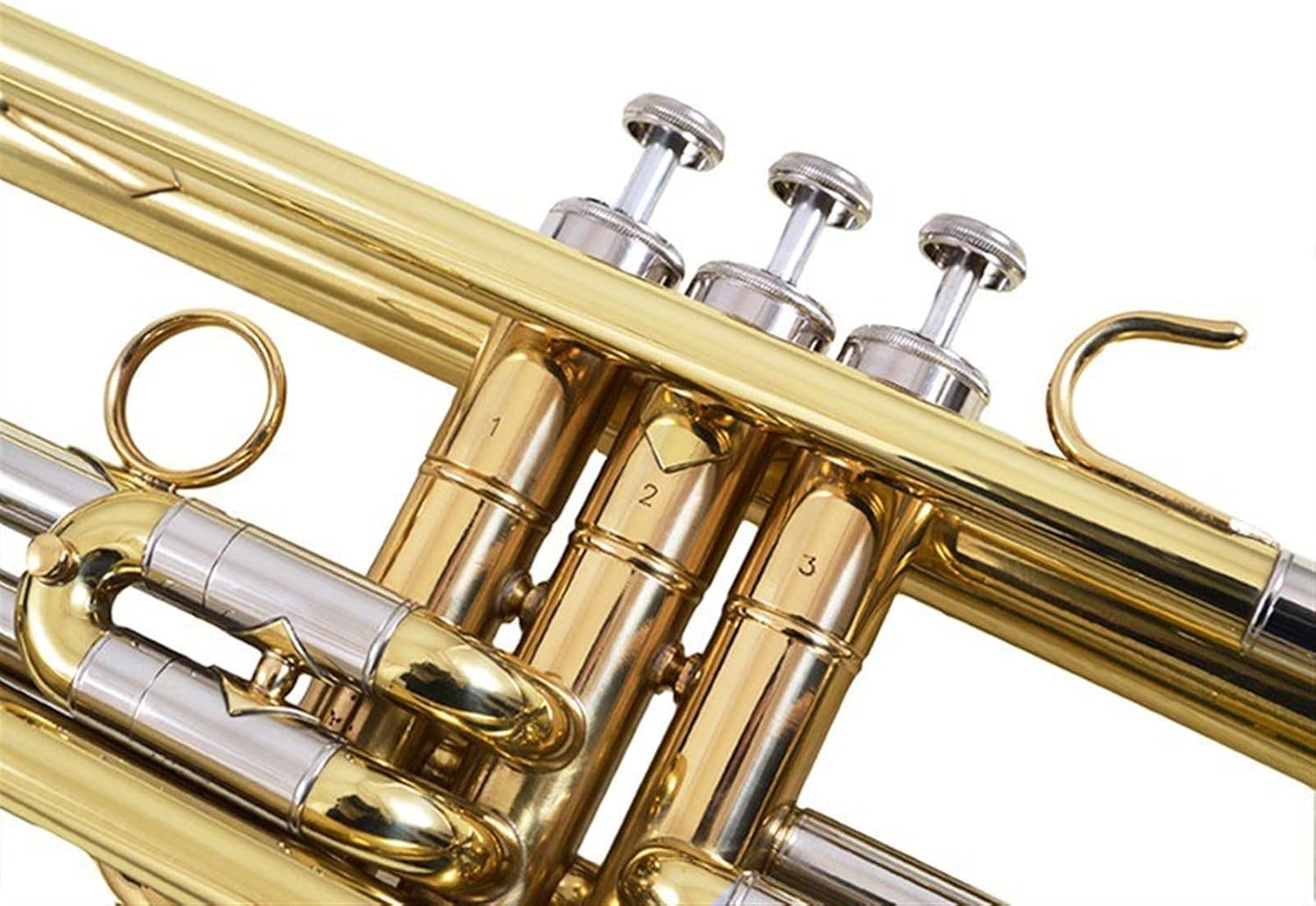 KESHUO Bass Trumpet BB Tune Lacquer Gold Tube Body Cupronickel Voice-Changing Wind Instrument Trumpets