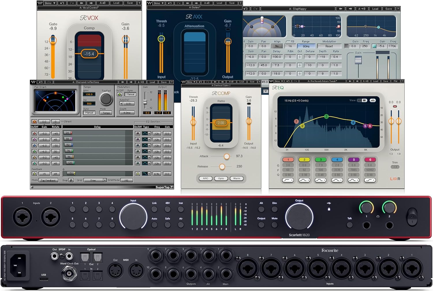 Focusrite Scarlett 18i20 (4th Gen) USB Audio Interface and Waves Musicians 2 Bundle