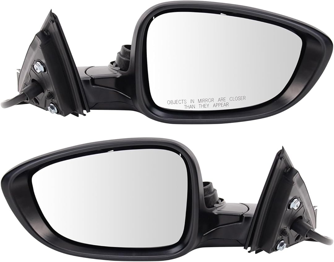 TRQ Mirror Set without Blind Spot Indicator Driver & Passenger Side HO1320355 HO1321355 Compatible with 2018-2022 Honda Accord