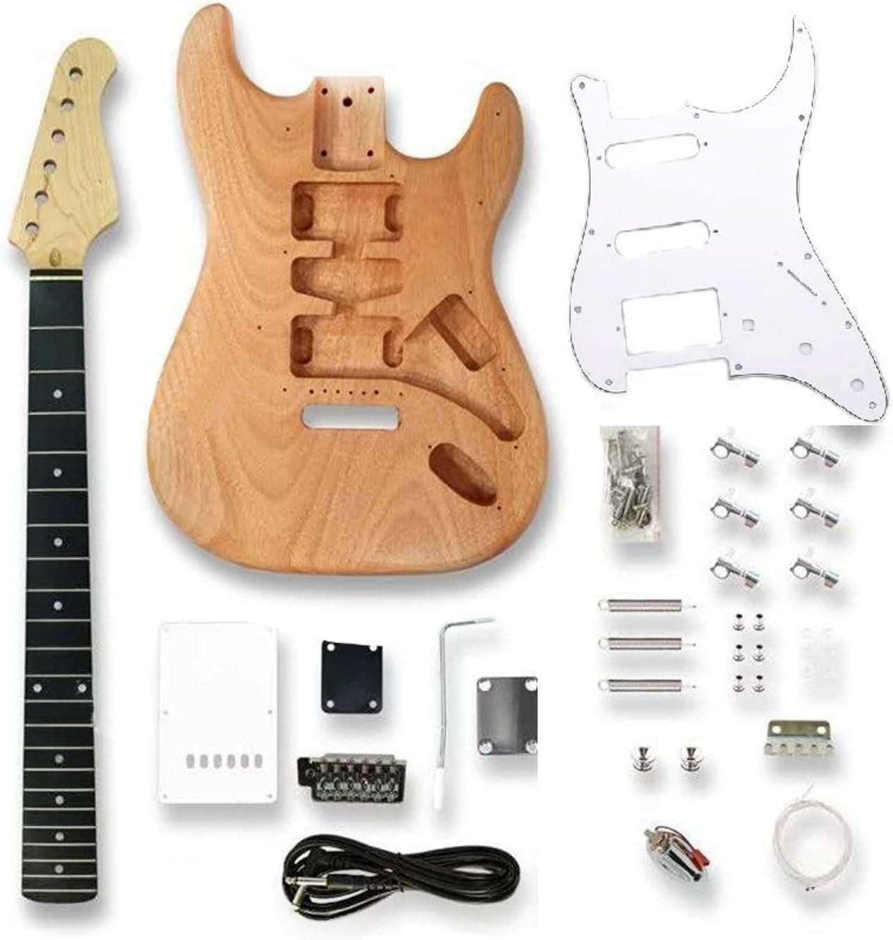 DIY Electric Guitar Kit Electric Guitar Assembly Kit DIY Guitar Modification 6-String Electric Guitar Full Set of Accessories 22 Frets
