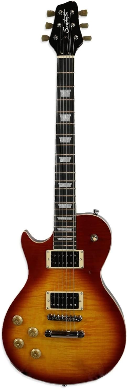 Sawtooth Heritage 60 Series Flame Maple Top Left-Handed Electric Guitar, Tobacco Burst