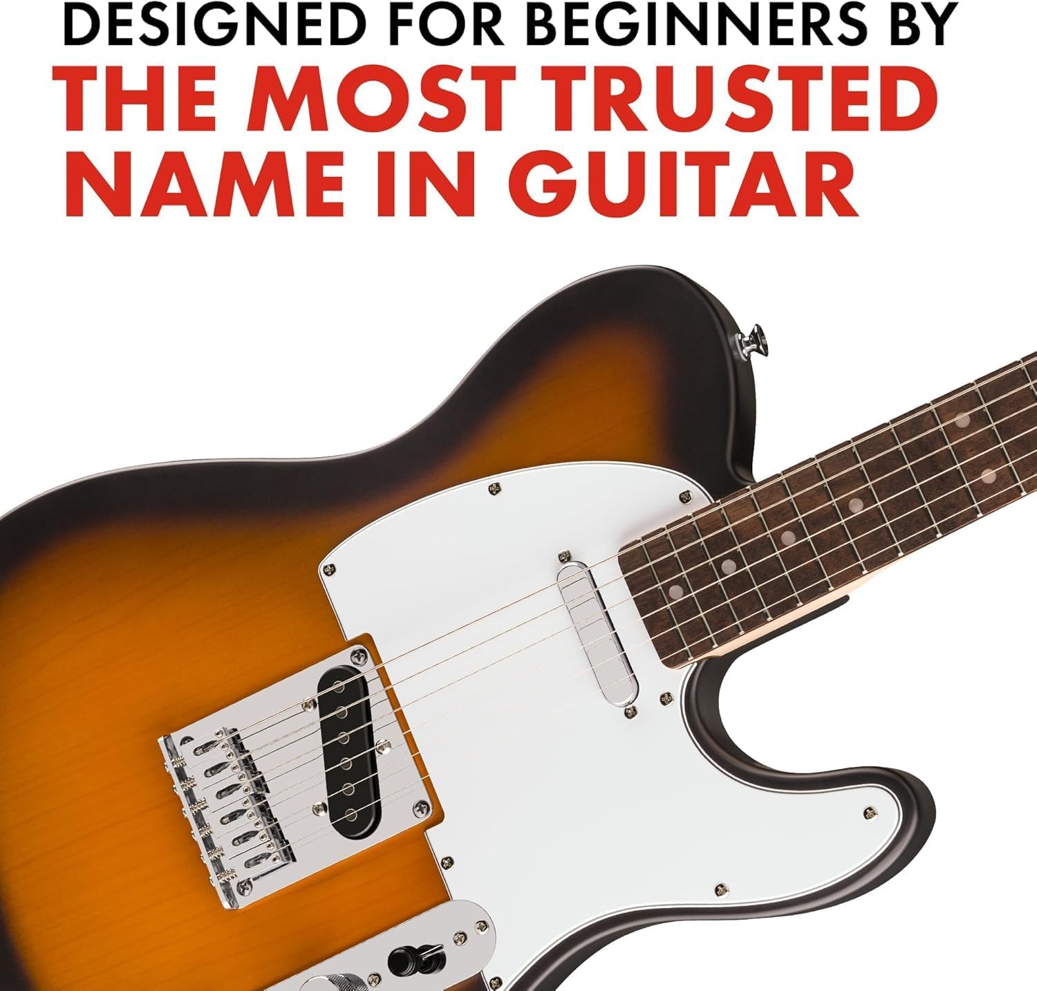Fender Squier Debut Series Telecaster Electric Guitar, Beginner Guitar, 2-Year Warranty, Includes Free Lessons, 2-Color Sunburst with Satin Urethane Finish