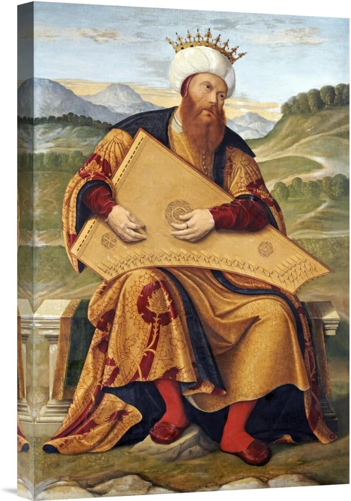 Global Gallery Budget GCS-266125-22-142 Girolamo Da Santa Croce King David Playing A Psaltery Gallery Wrap Giclee on Canvas Wall Art Print