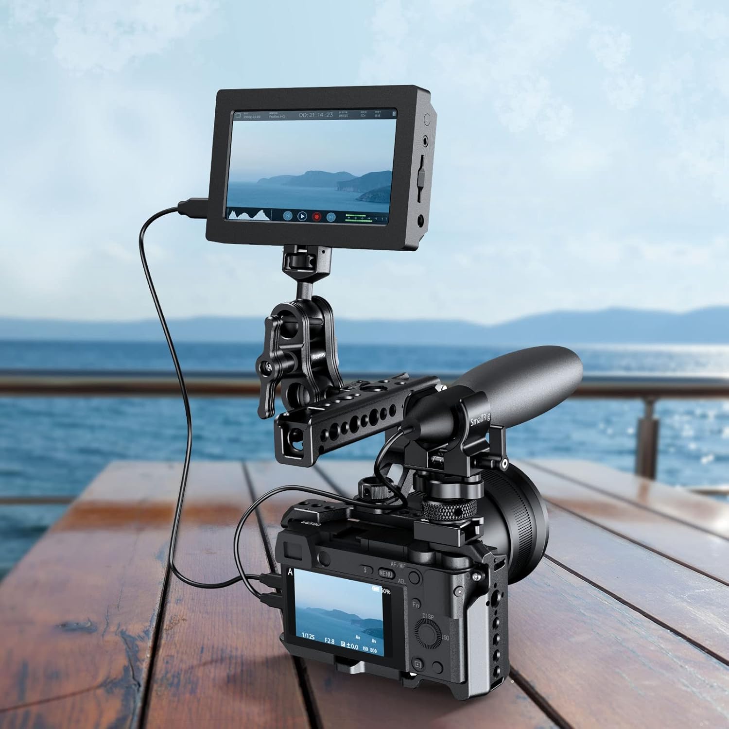 Bundle: SmallRig Shotgun Microphone Holder and SmallRig V Mount Battery Charger