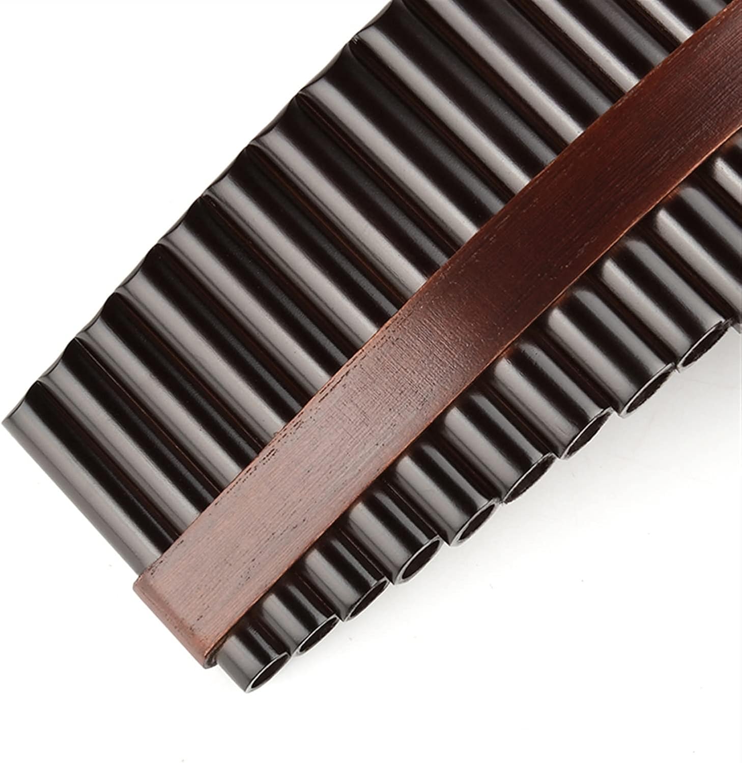 KESHUO C Key Black Pan Flute 25 Pipes Woodwind Instrument Bamboo Handmade Pipe Panpipes