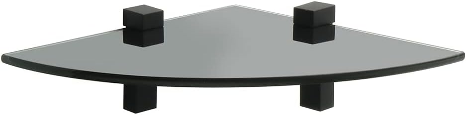 Corner Shower Caddy Bathroom Glass Corner Shelf, Shower Shelf, Wall Mount Storage 7MM Tempered Glass Shelf Bracket, Bathroom Accessory Shower Organizer (Color : Blakc)