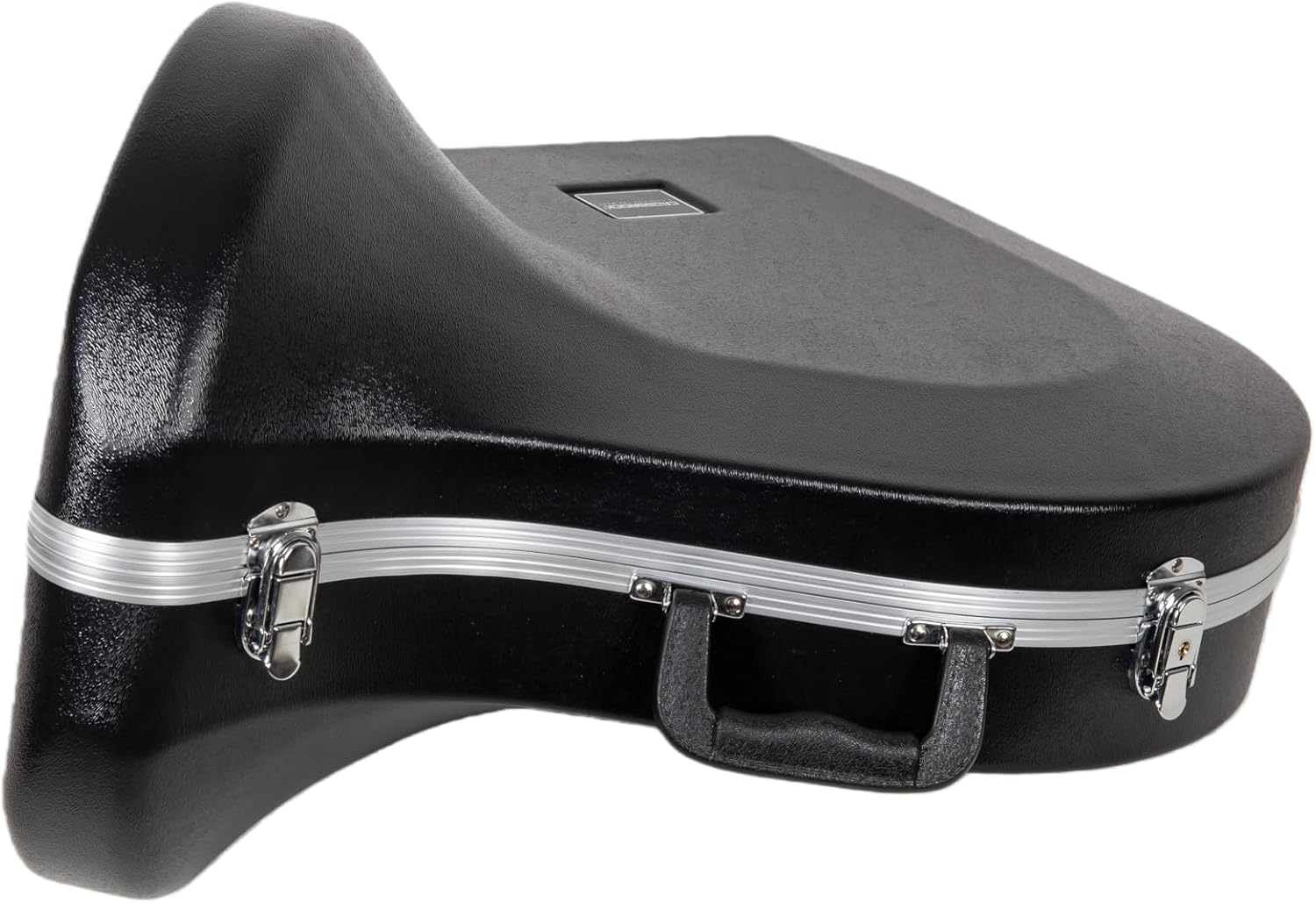 Crossrock ABS French Horn Case | Textured Black Finish with Velvet Interior, Security Lock, Rubber Feet & Detachable Strap (CRA865FHBK)