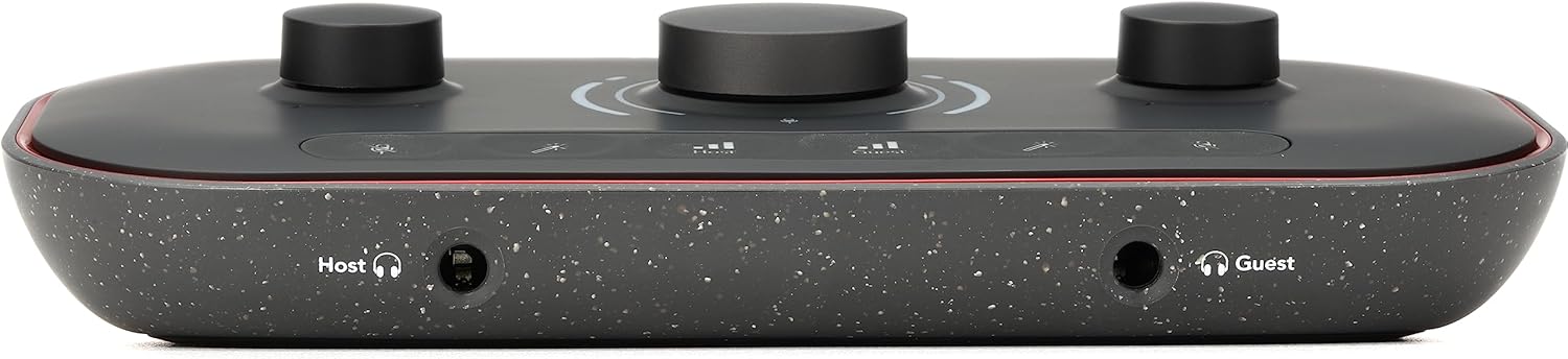 GearNuts Focusrite Dual Host Podcast Bundle with PodMic & Boom Arms, Vocaster 2