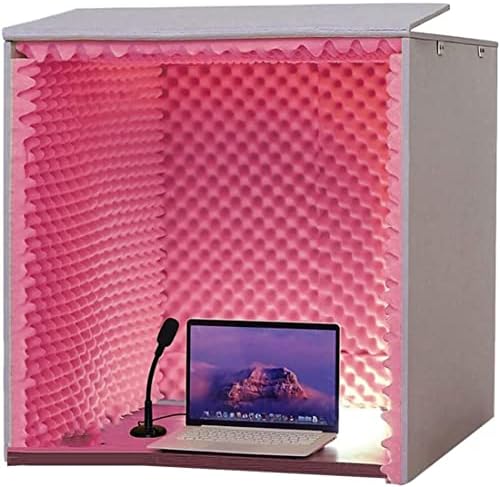 Desktop Soundproof Cover Microphone Isolation Booth Portable Soundproof Booth Sound Proof Foam Panels 80 * 80 * 80CM Desktop Soundproof Cover Vocal Recording Booth Sound Booth