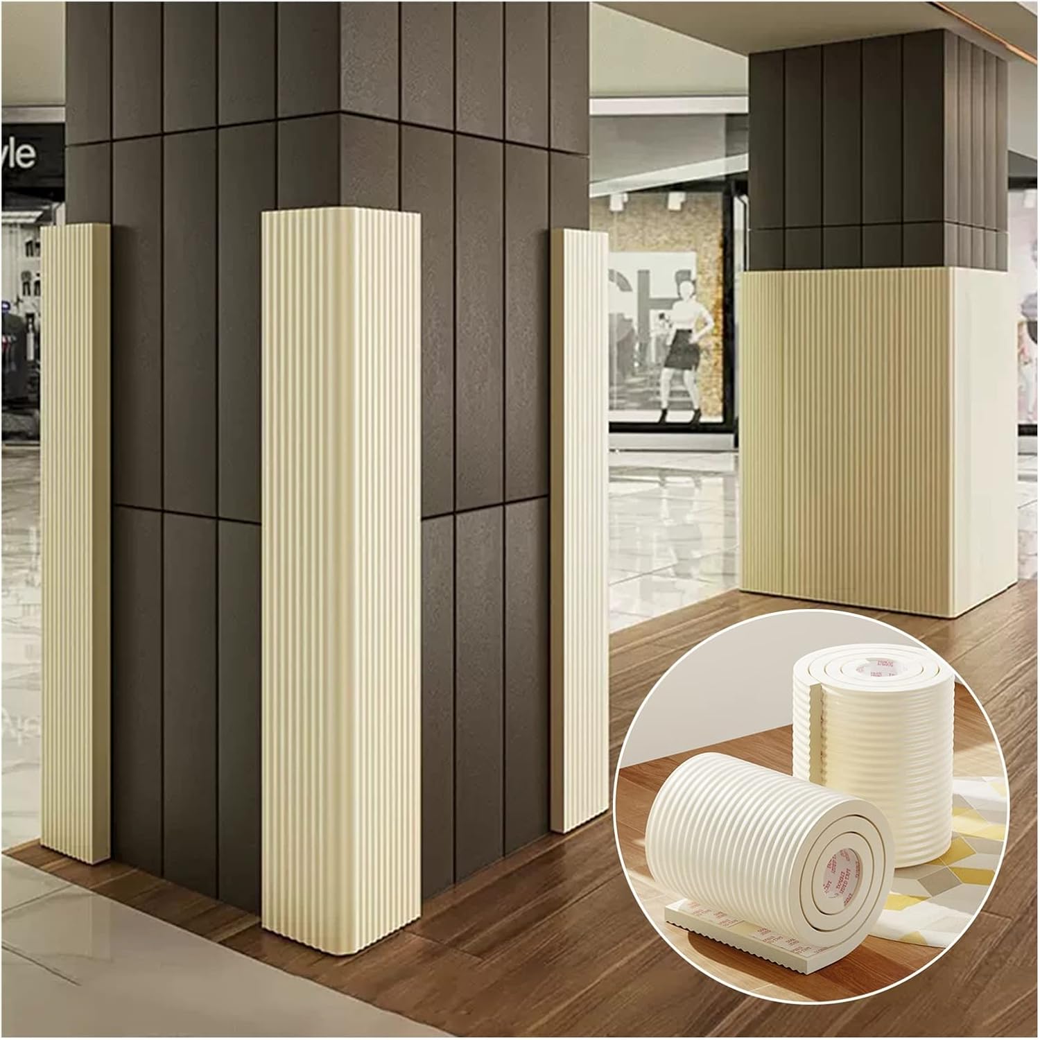 Car Parking Protector Rubber Corner Protector Wall Corner Guard for Parking Garages,Anti-Collision Sponge Edging Warehouse Edge Protectors,Table Corners Workshops Window Sills Proof Padding Foam,1cm