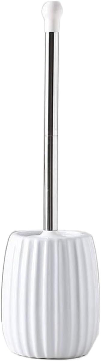 Toilet Brush Toilet Brush Toilet Brush and Holder Set, Creative Ceramic Toilet Brush, Deep-Cleaning Toilet Bowl Brush for Bathroom Toilet Brush and Holder (Color : White) (White)