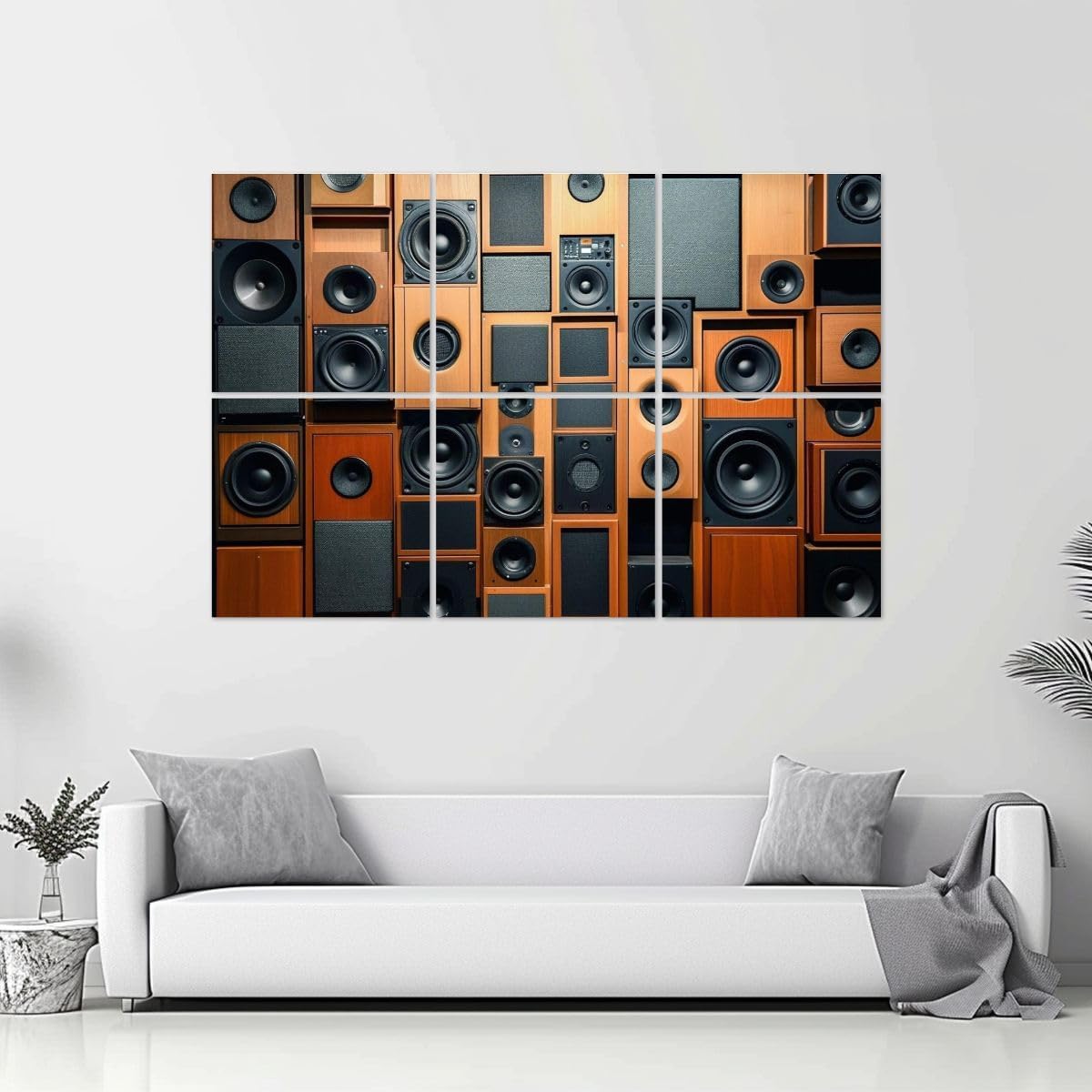 6 Pack Art Acoustic Panels Full frame retro sound speakers Sound Absorbing Panel 48